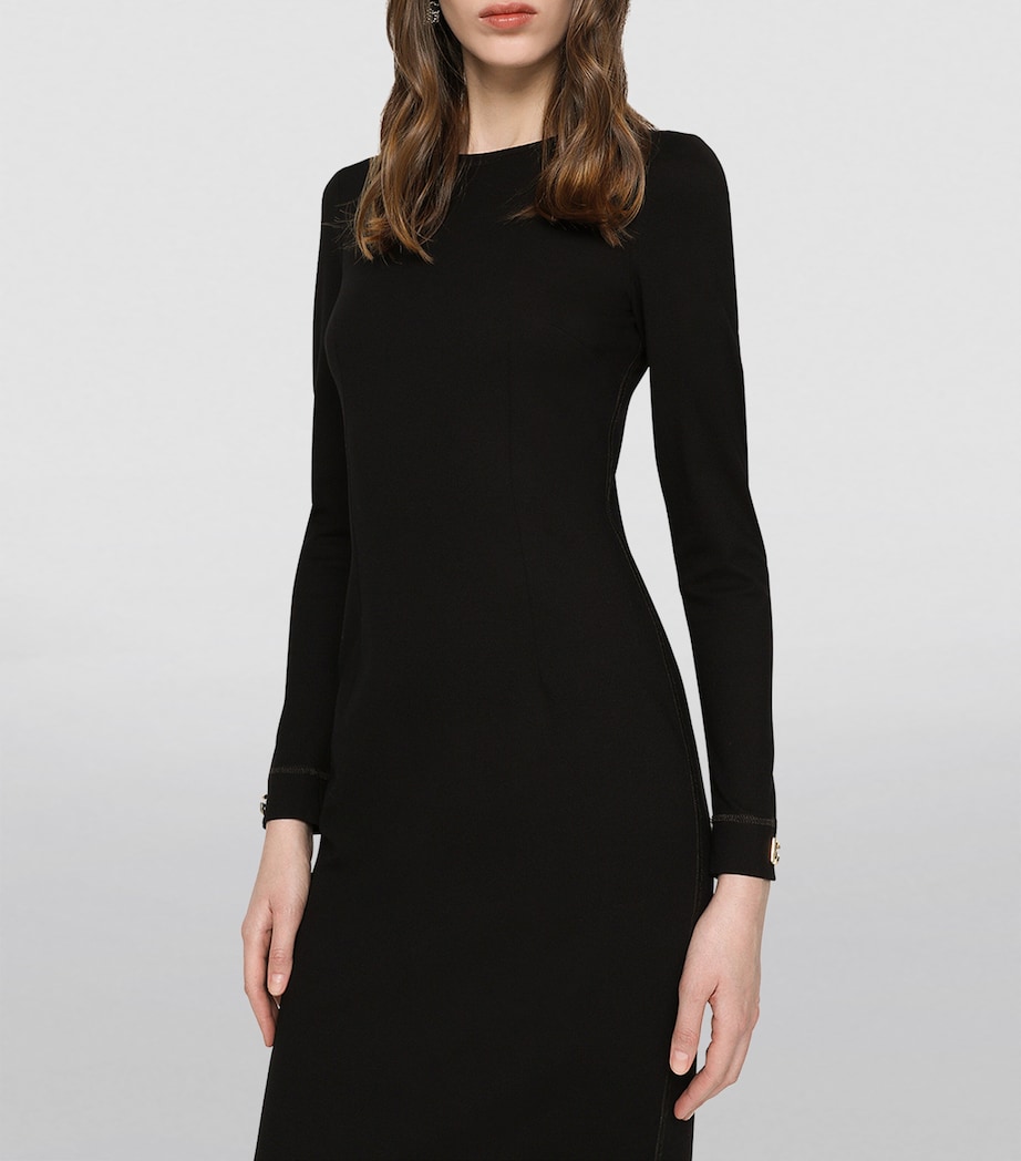 Bodycon Midi Dress N0000-BLACK Image 5