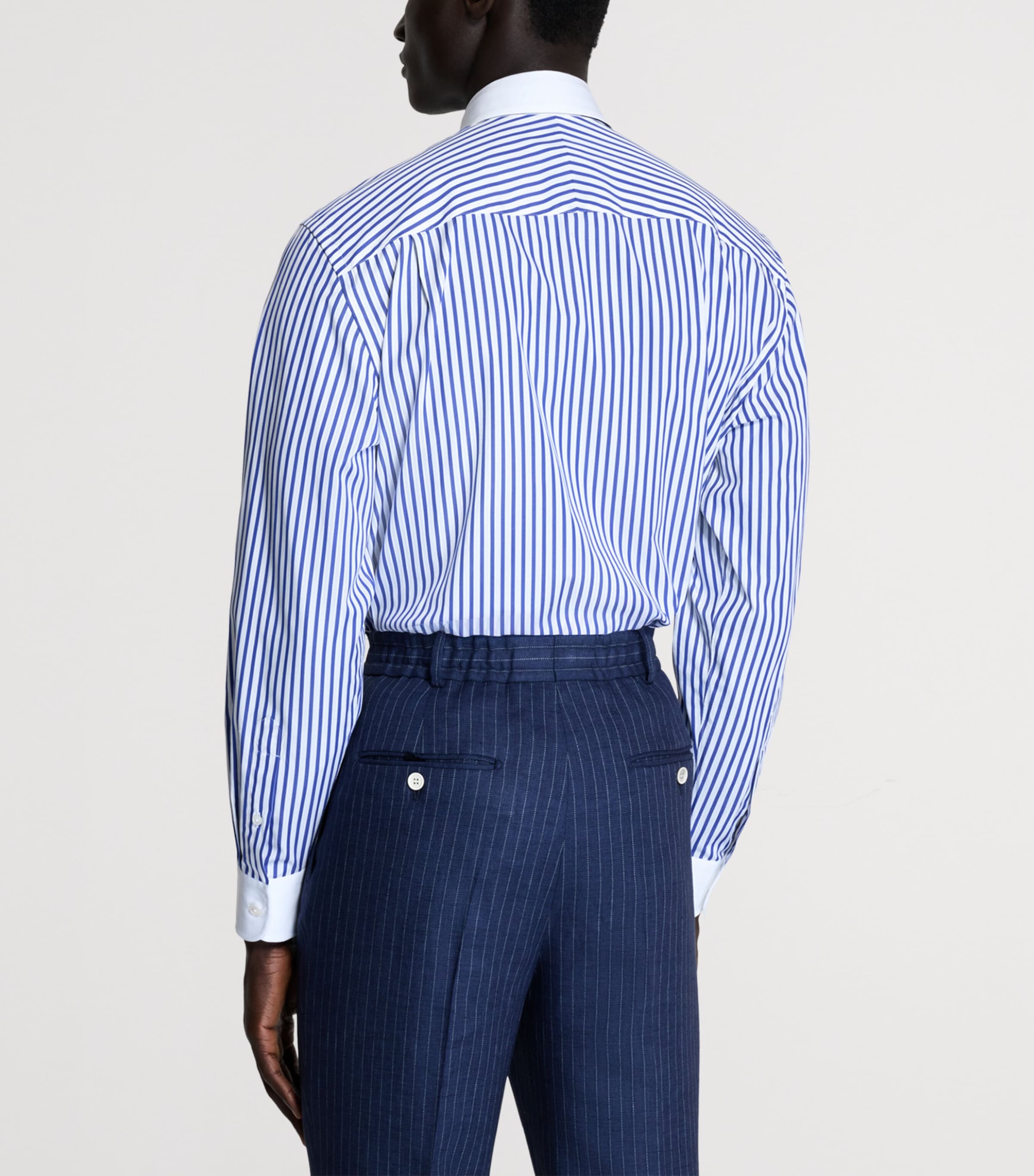 Dunhill Mens Cotton Stripe Shirt White Image 3