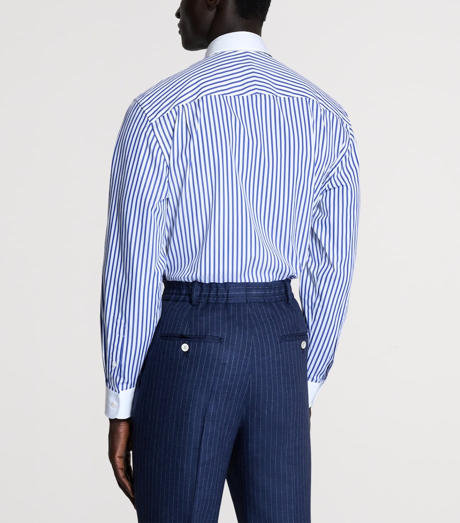 Dunhill Mens Cotton Stripe Shirt White Image 3