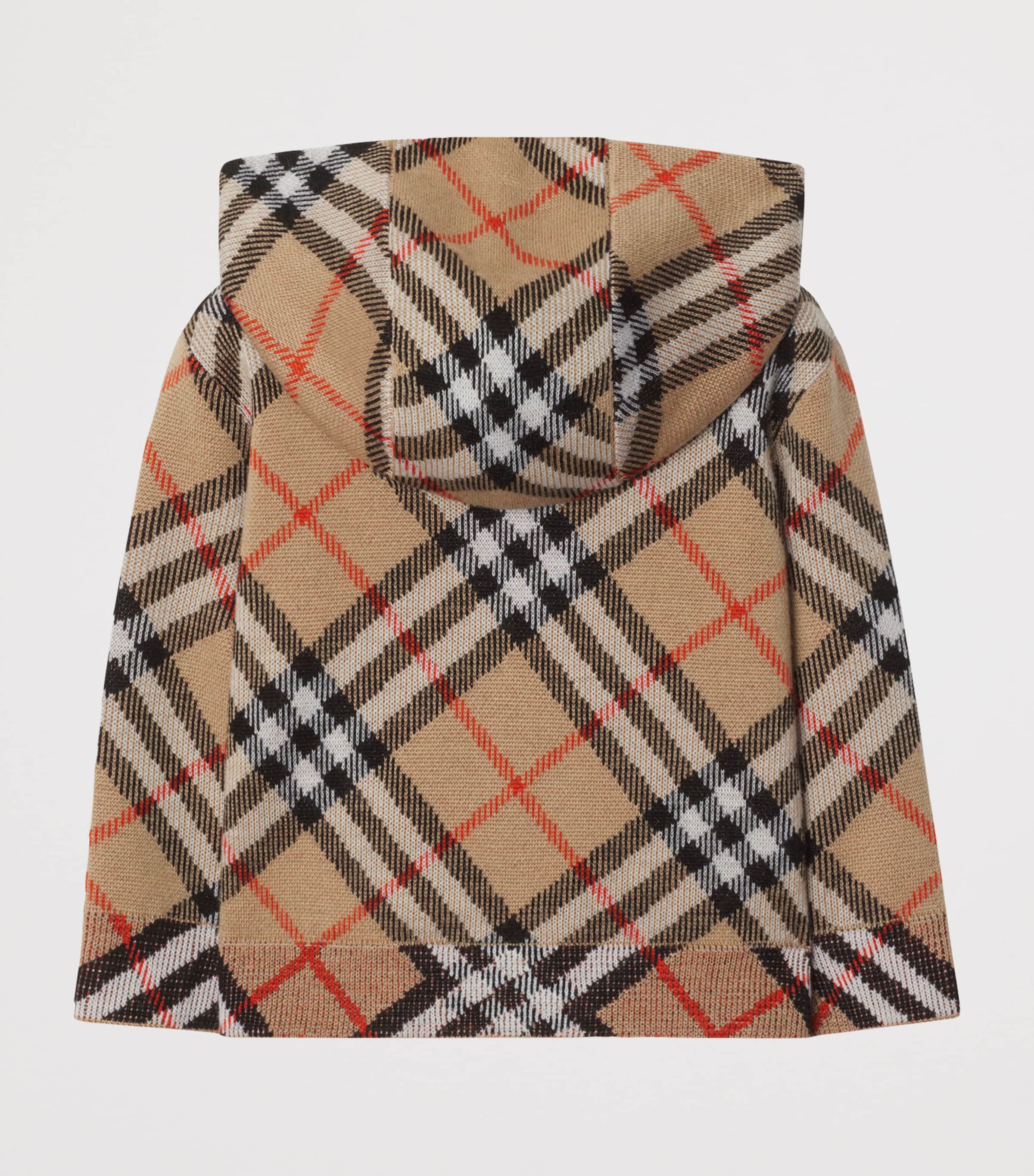Burberry Kids Beige Wool Check Zip-Up Hoodie (6-24 Months