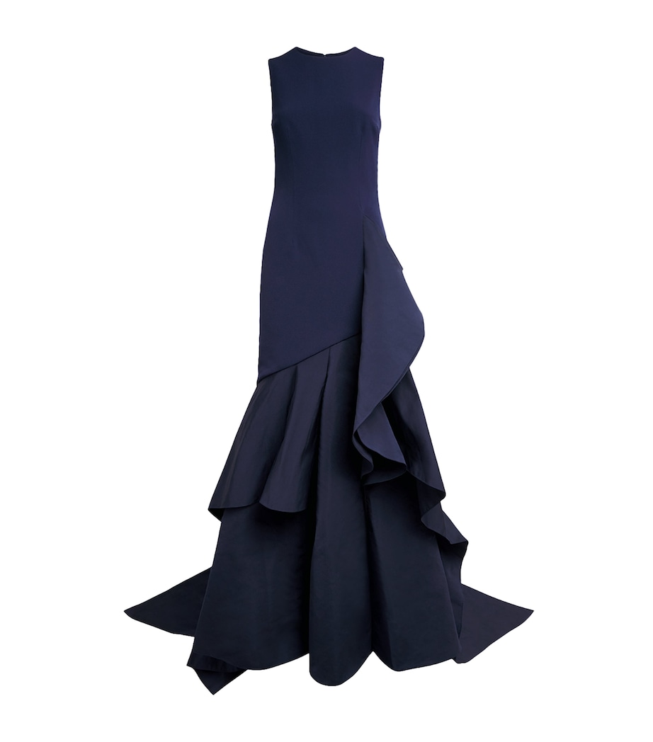 Safiyaa Womens Ruffle Cons Gown Navy Image 1