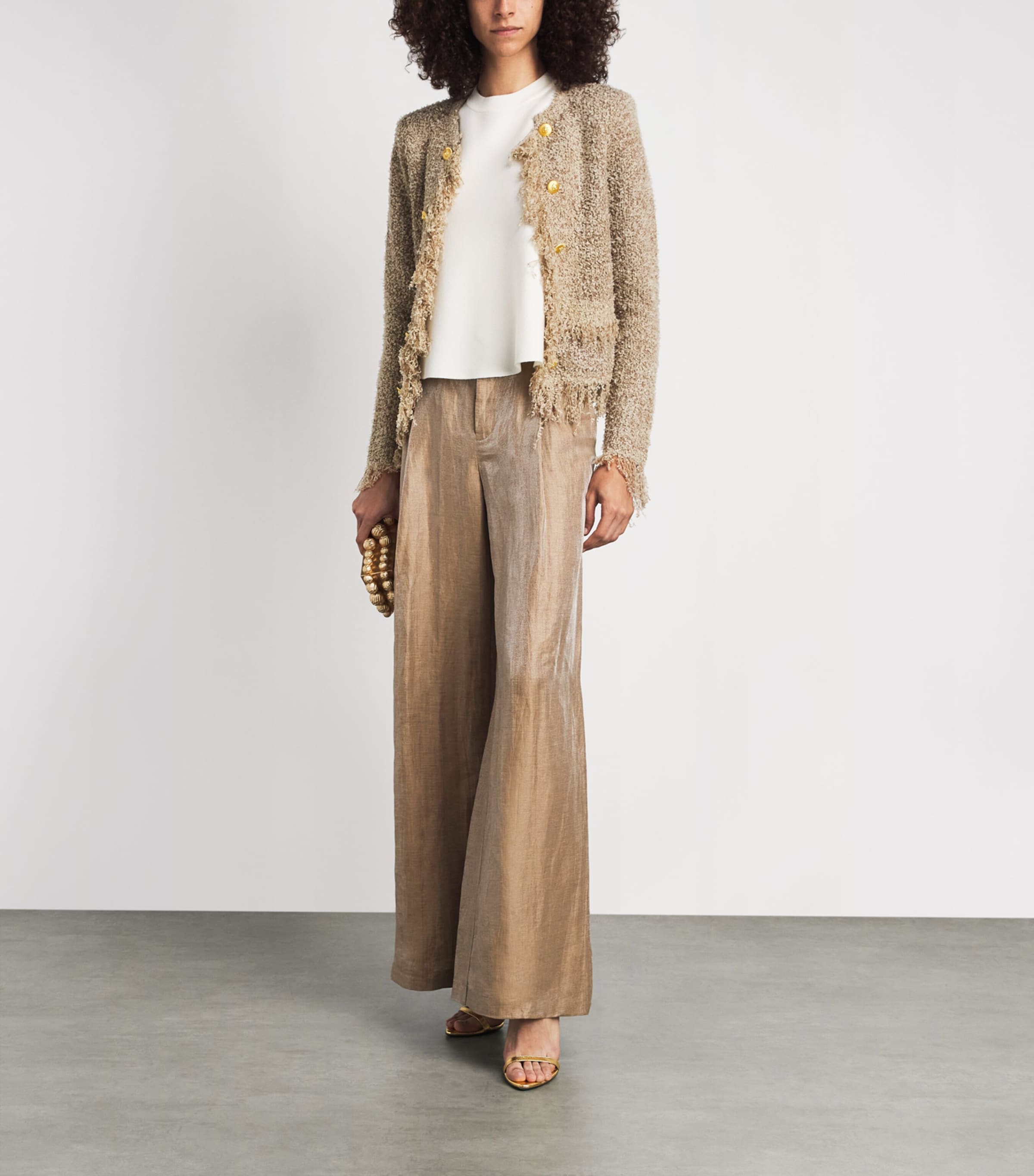 L'Agence Womens Tweed Mireille Jacket Natu Natural Image 2