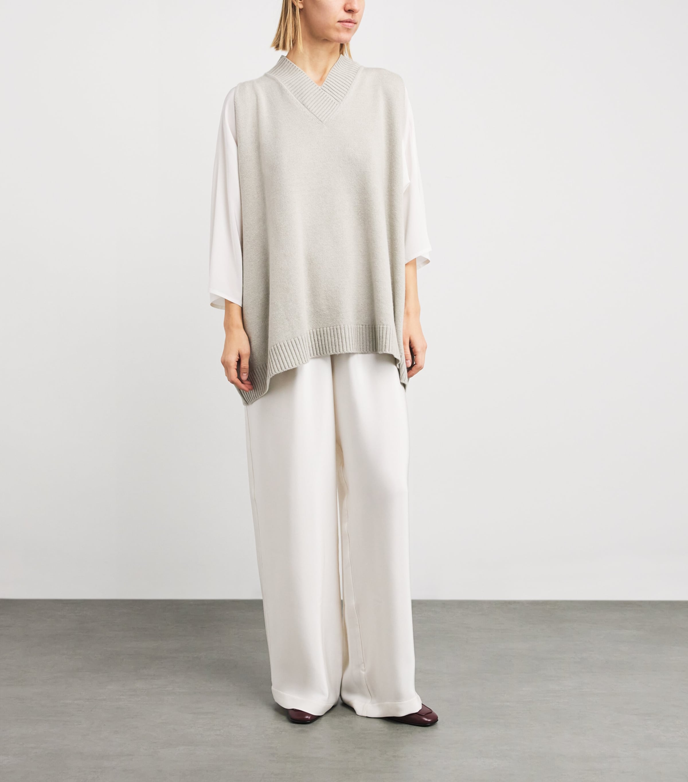 Cashmere Crossover Sweater Vest MASTIC Image 2