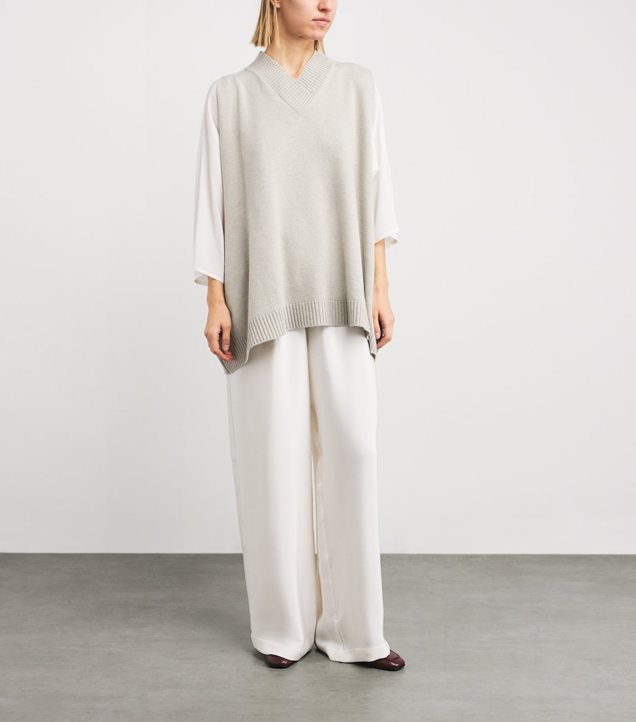 Cashmere Crossover Sweater Vest MASTIC Image 2