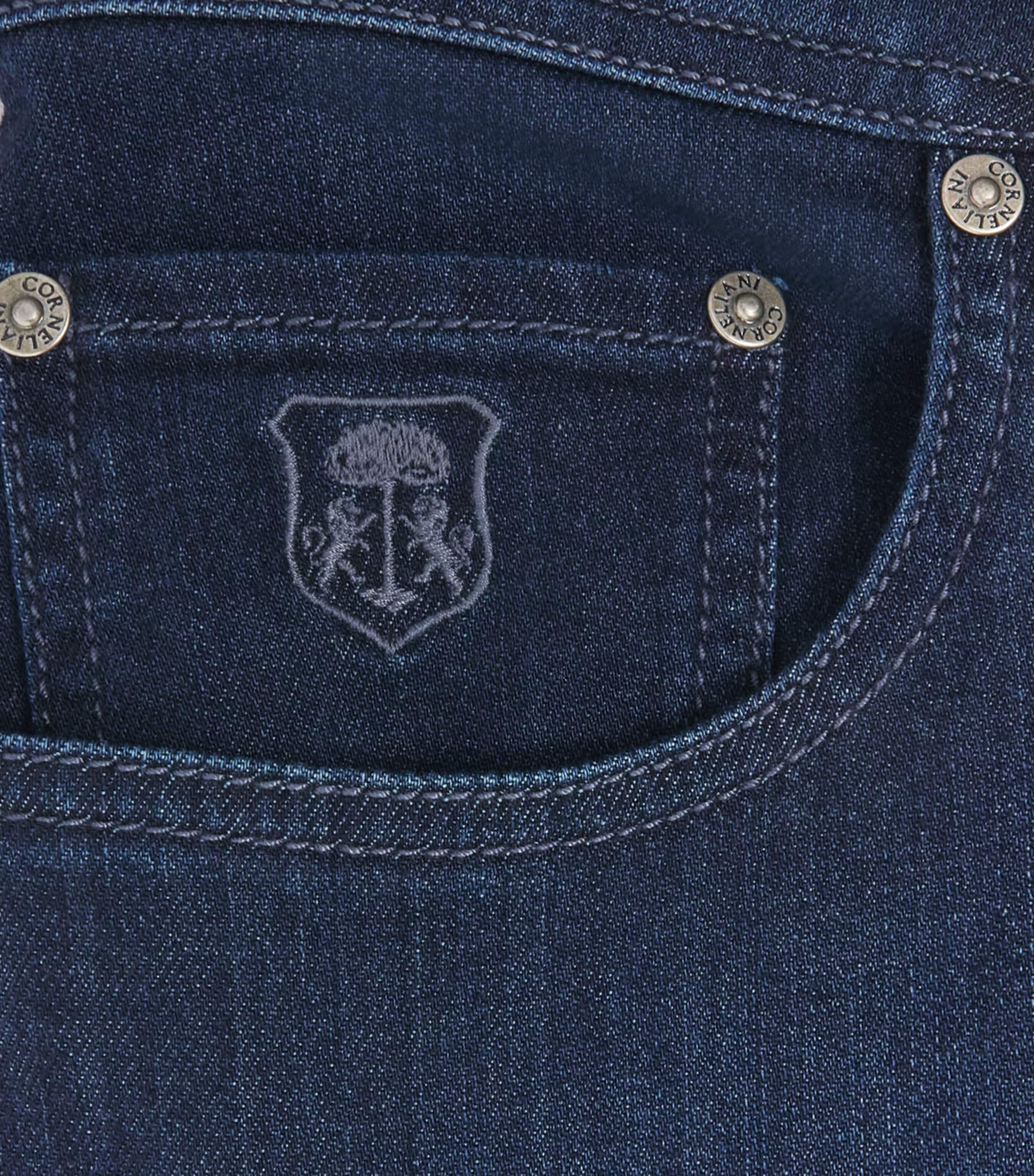 Corneliani Mens Stretch Straight Jeans Navy Blue Image 6