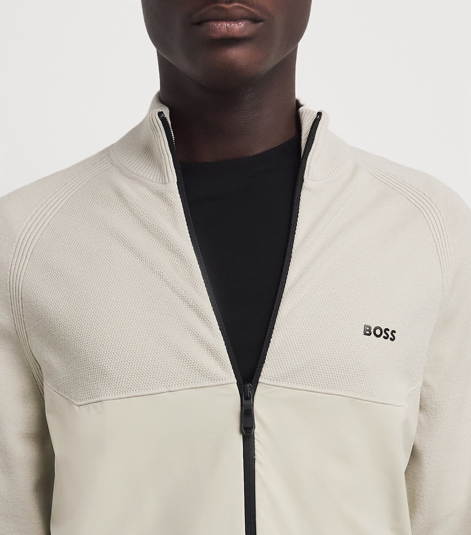 BOSS Mens Knitted Hybrid Jacket Light Image 3