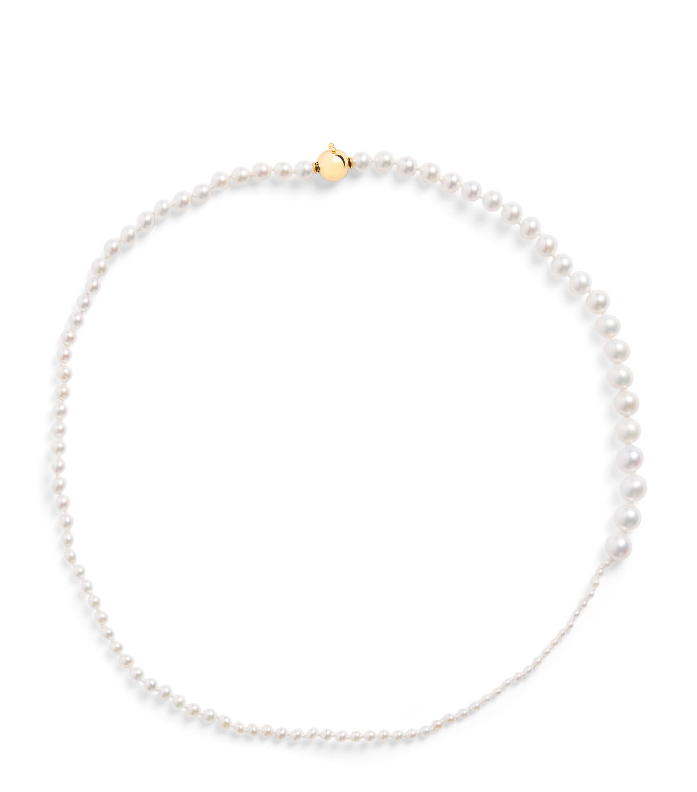 Petite Yellow Gold and Pearl Peggy Necklace
