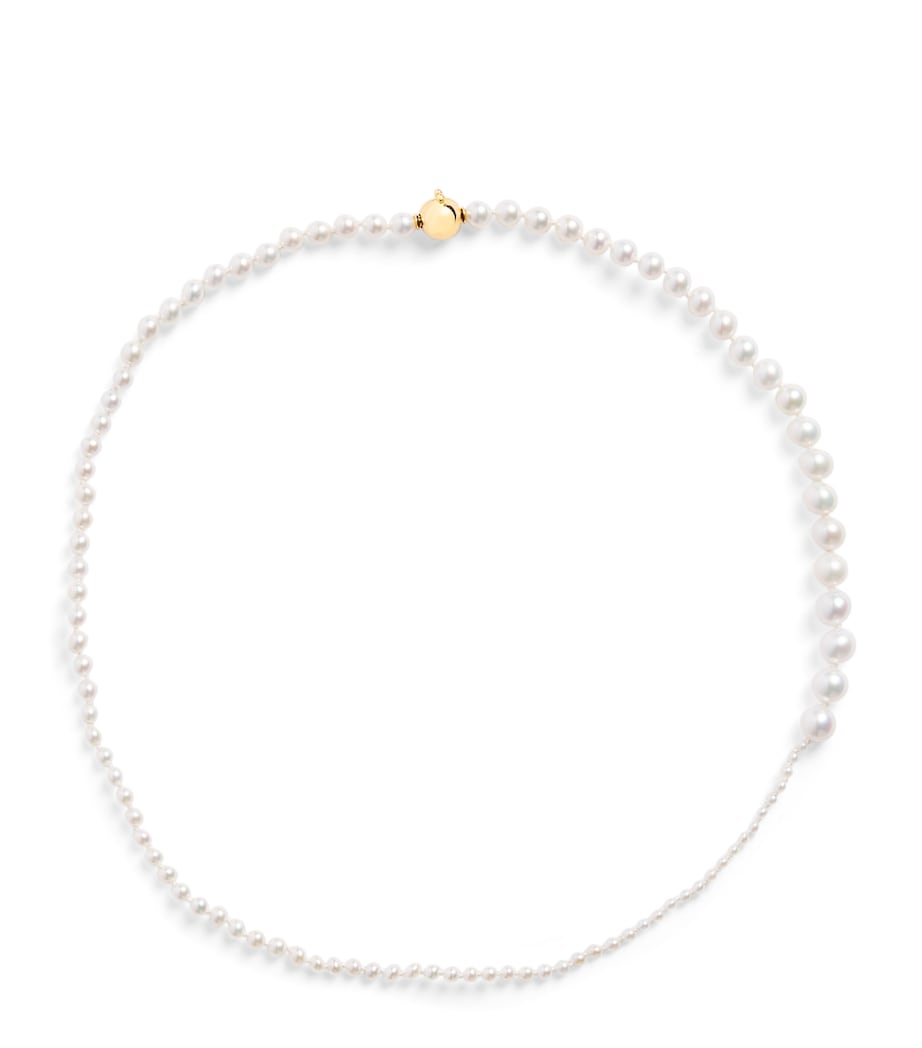 Petite Yellow Gold and Pearl Peggy Necklace YELLOW GOLD Image 1