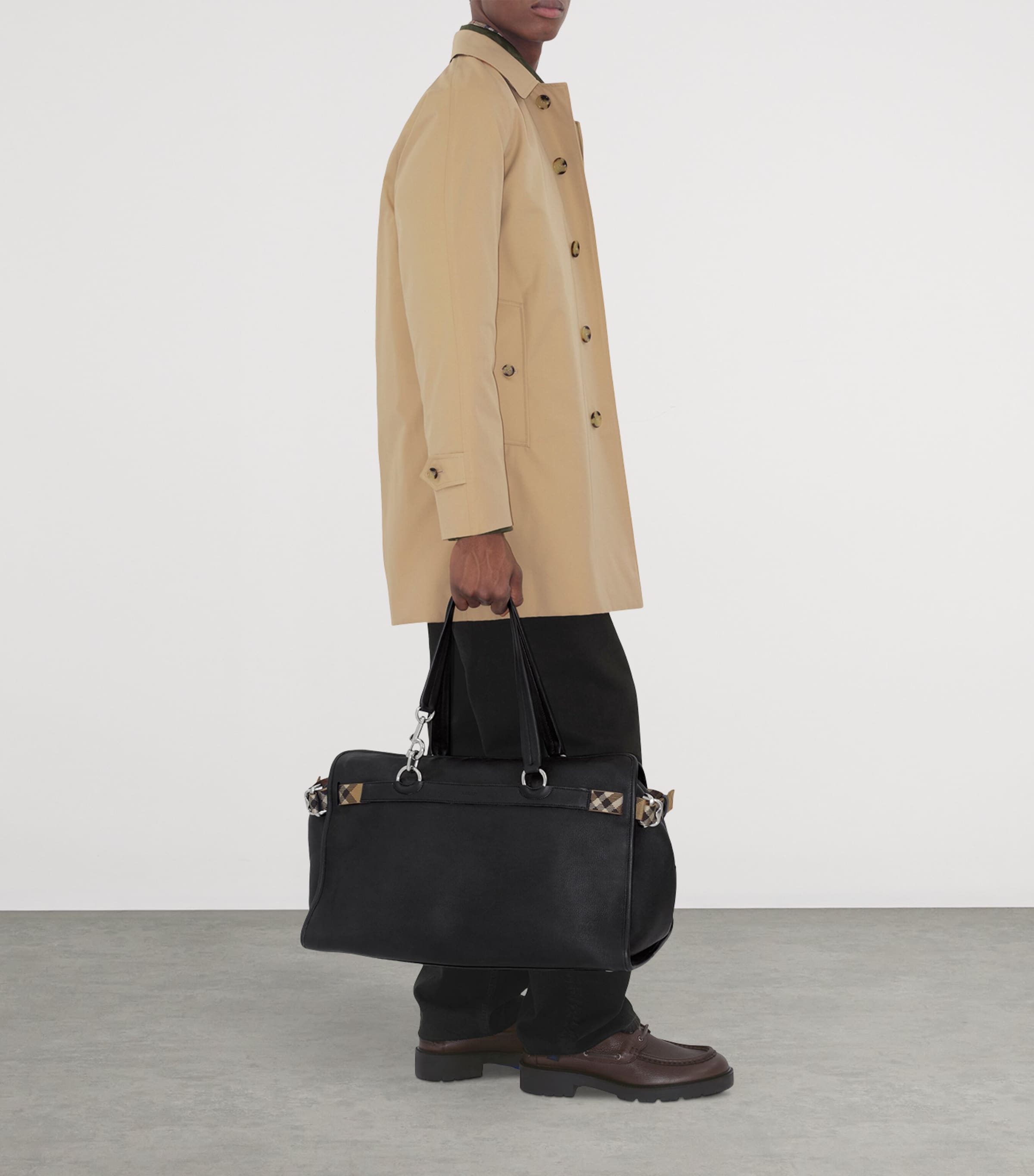 Burberry Mens Organic Cotton Car Coat Honey Image 3