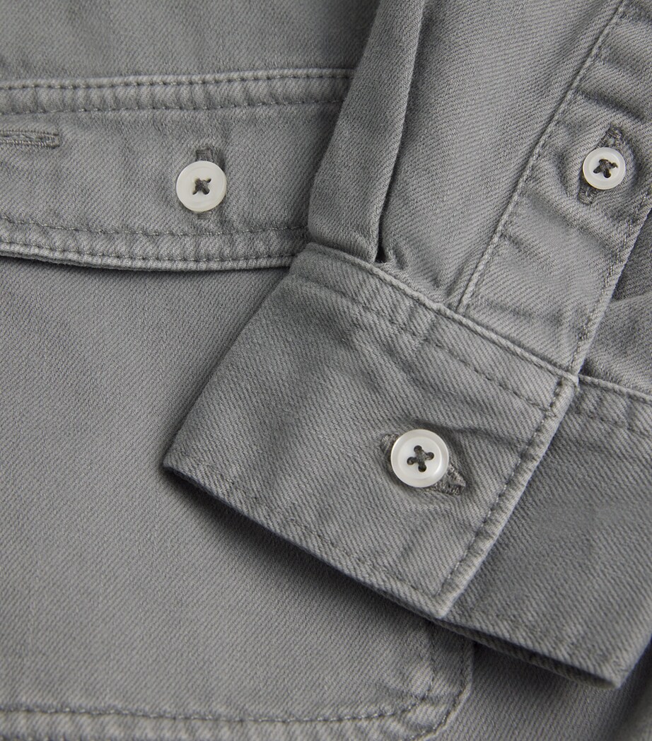 PAIGE Mens Denim Vintage Wash Shirt Vintage Mockingbird Image 5