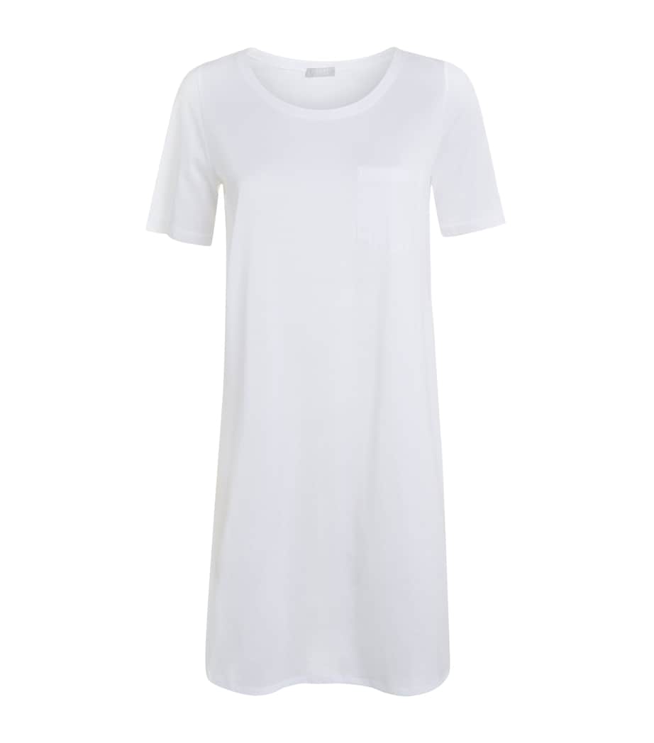 Cotton Deluxe Short Sleeve Nightdress WHITE Image 1