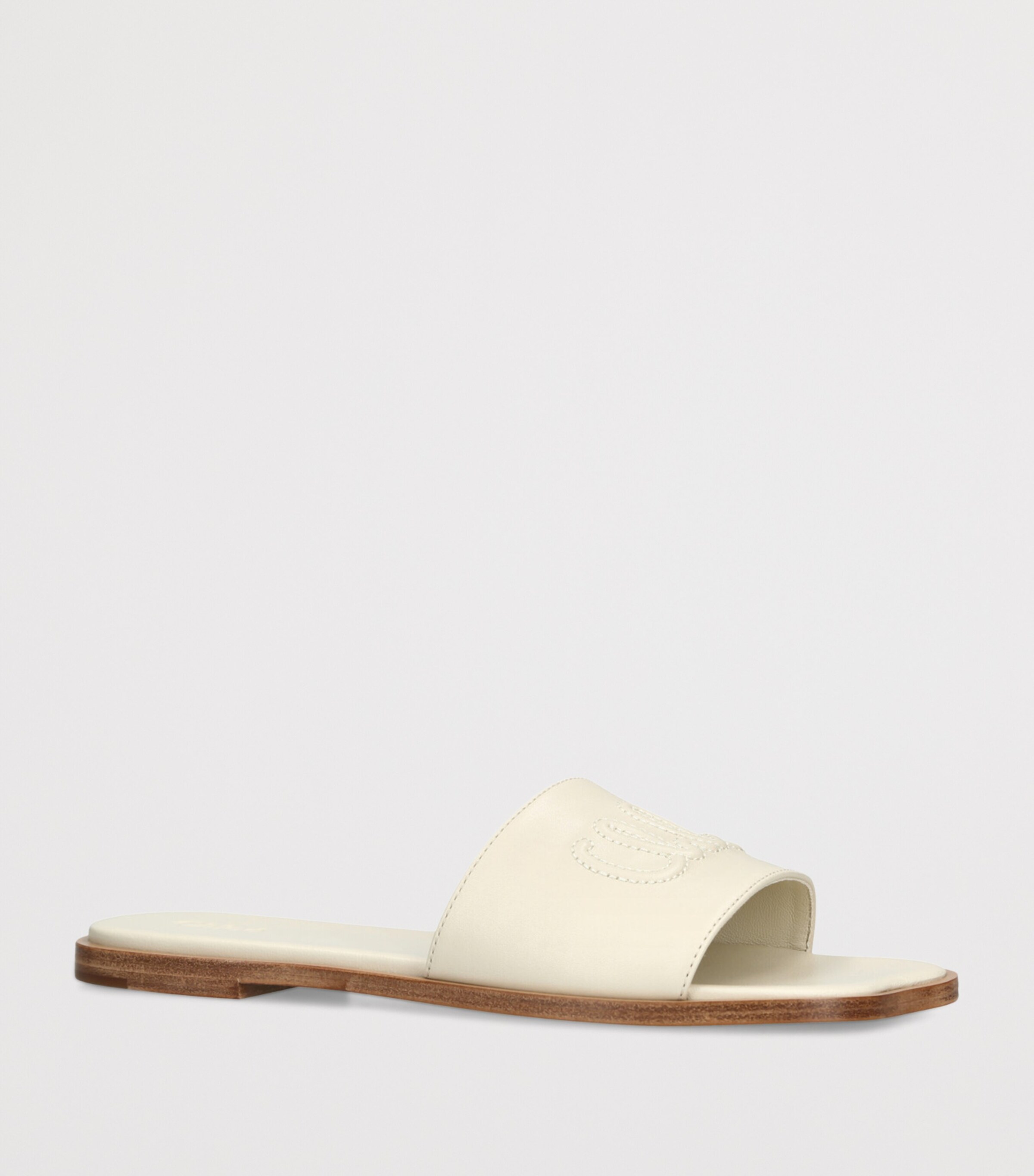 Chloé Leather Soleil Slides White Image 3