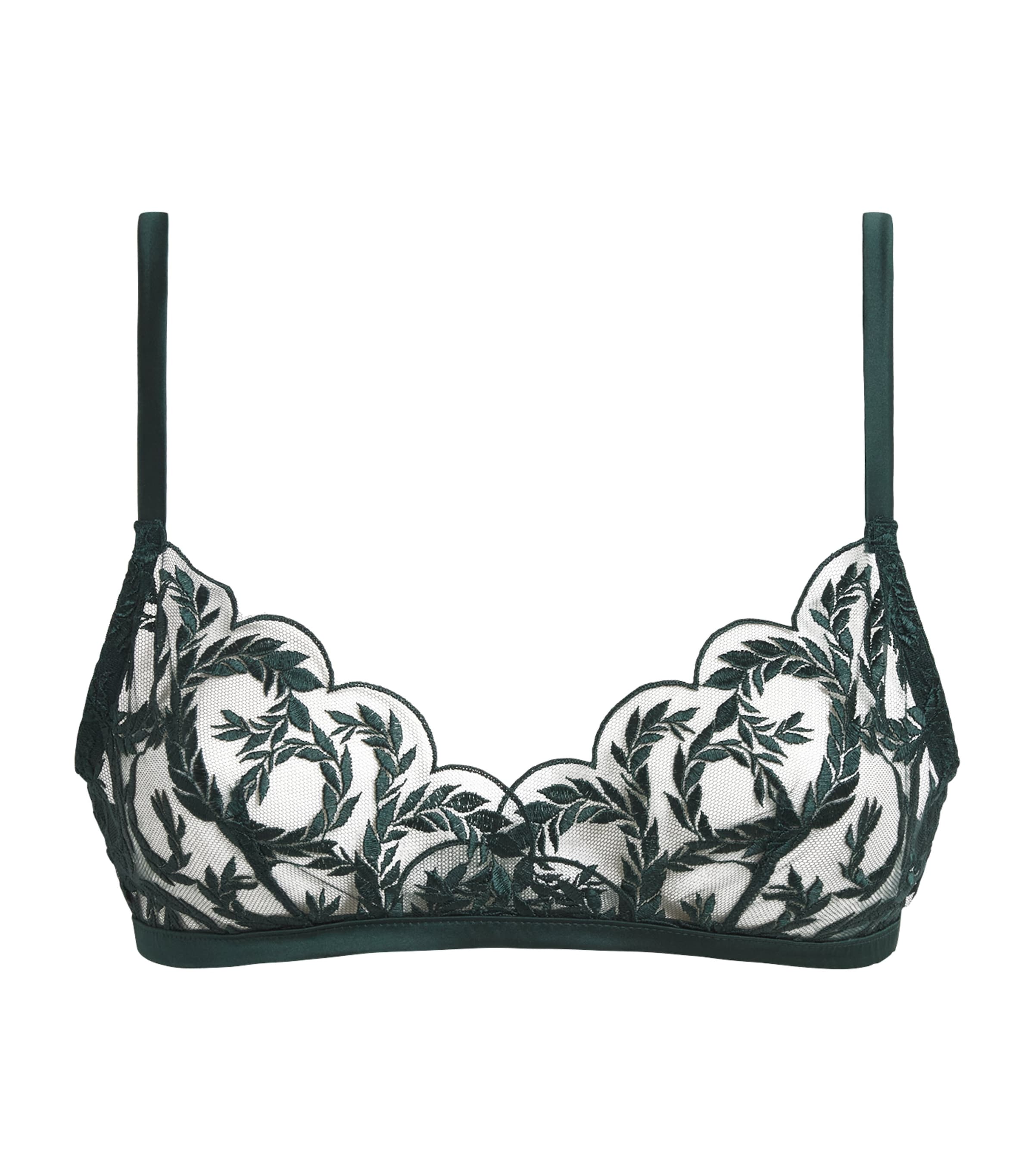 Coco De Mer Womens Lace Arletta Soft Bra Emerald Image 1