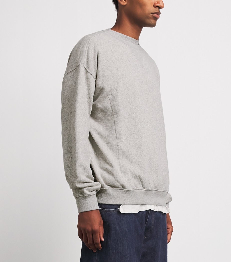 Maison Margiela Mens Cotton Double-Layered Sweatshirt Grey Melange Image 4