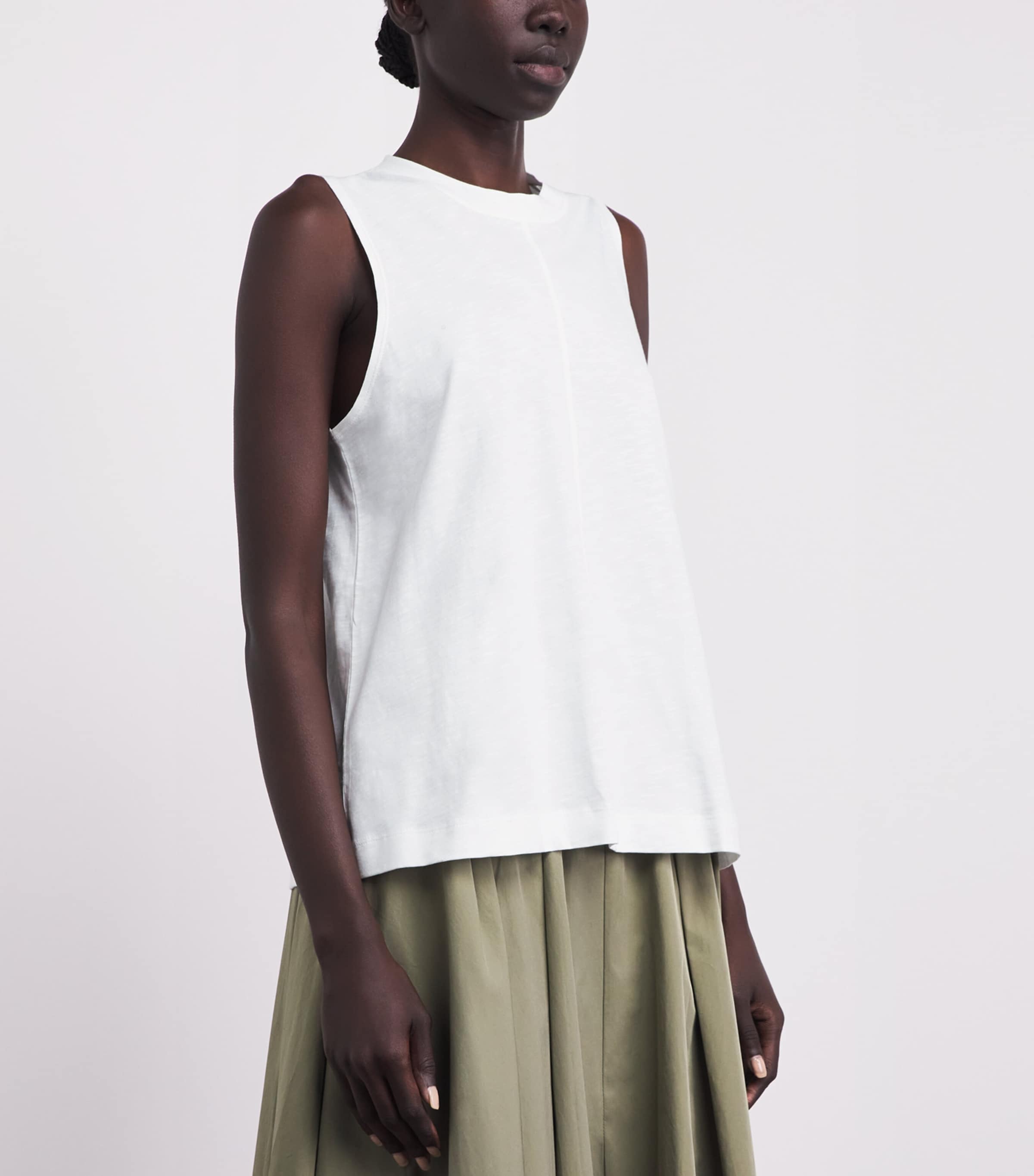 ME+EM Womens Organic Cotton Swing Tank Top Soft White Image 4