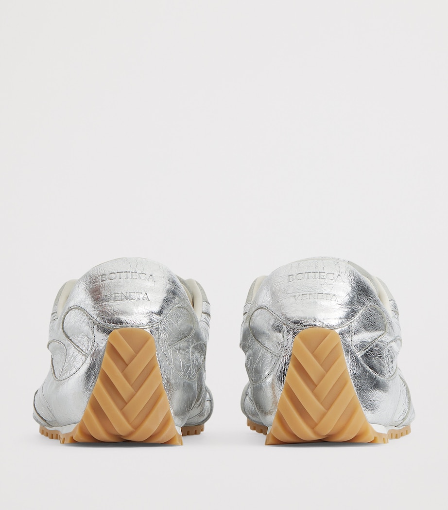 Bottega Veneta Metallic Leather Orbit Flash Sneakers Image 4