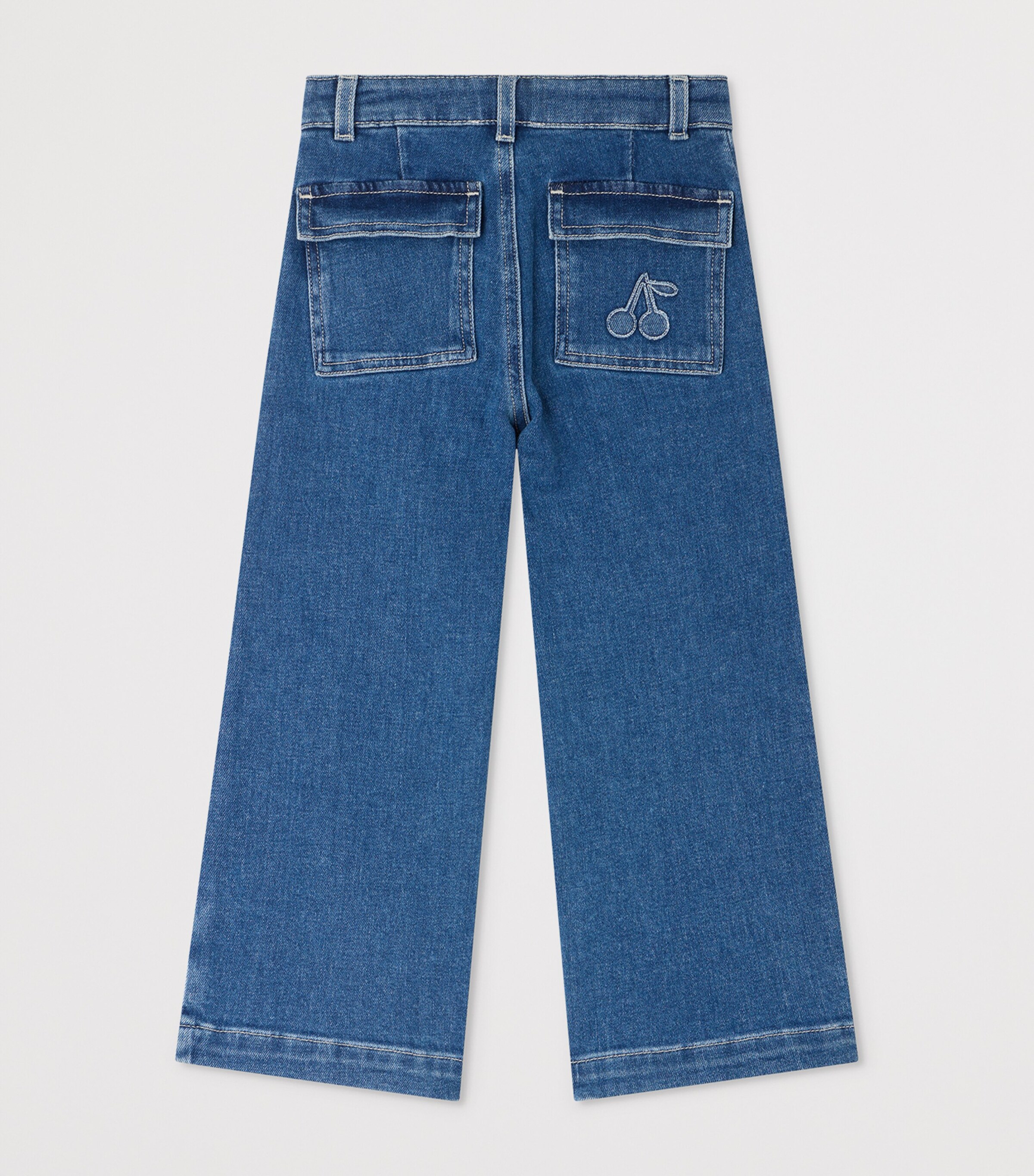 Bonpoint Jingle Wide-Leg Jeans (10-14 Years) Bleu Moyen Image 2