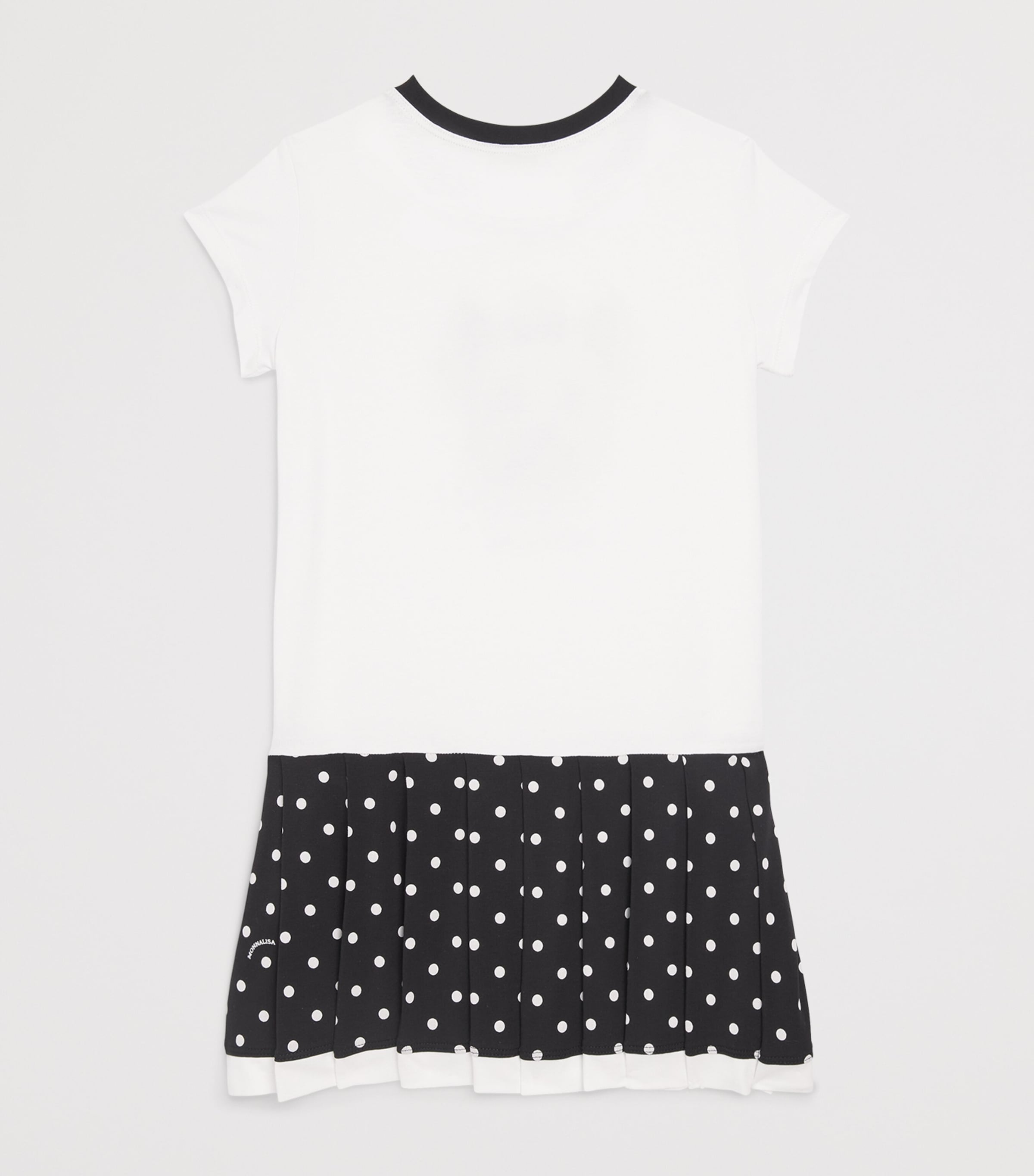 Monnalisa Stretch-Cotton Rhinestone Dog Print Dress (2-12 Years) White+black Image 2
