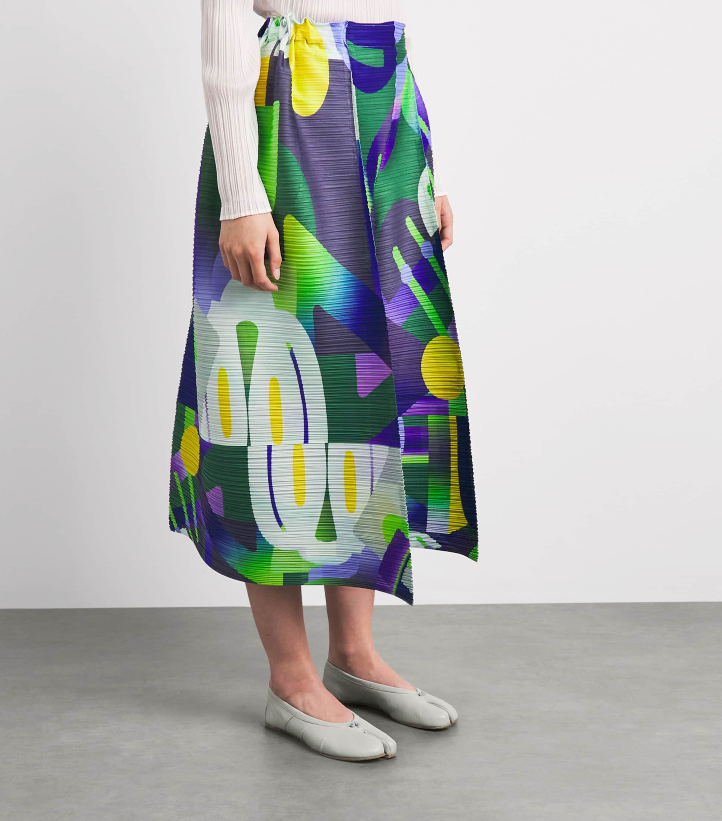 Pleats Please Issey Miyake Womens Printed Playground Trousers Purple Image 4