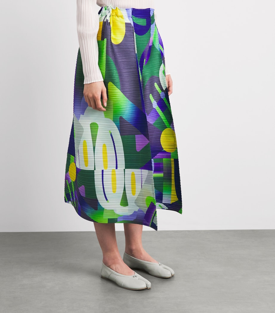 Pleats Please Issey Miyake Womens Printed Playground Trousers Purple Image 4