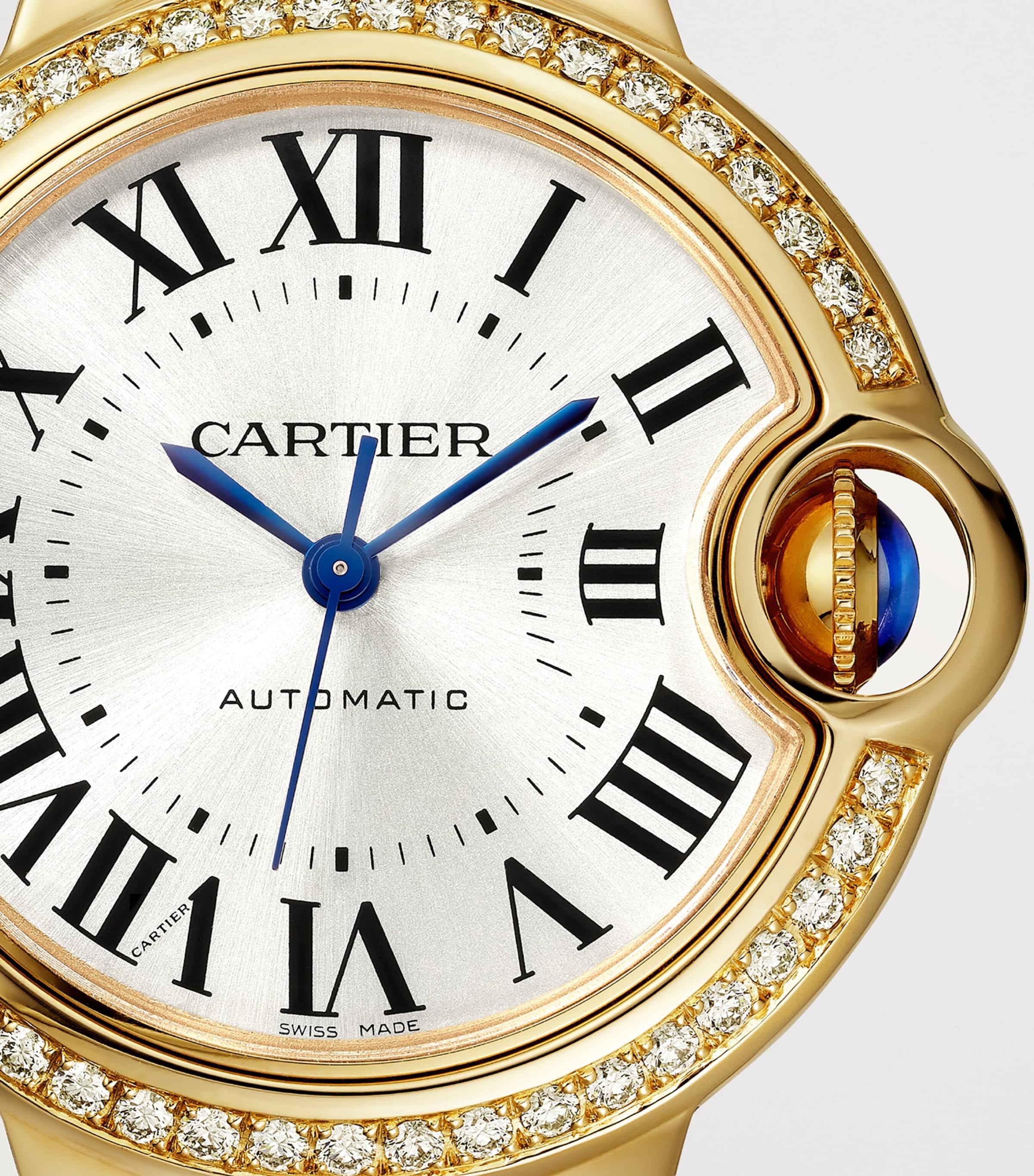 Yellow Gold and Diamond Ballon Bleu de Cartier Watch 33mm SILVERED Image 7