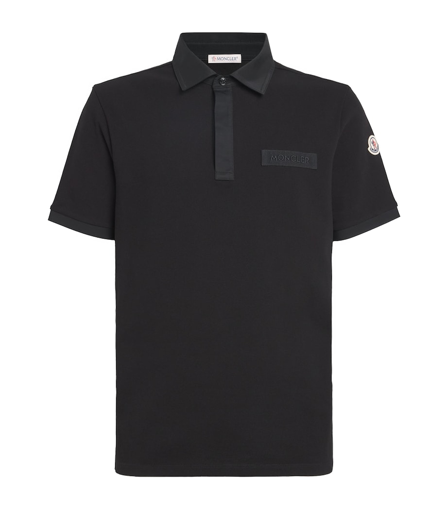 Moncler Mens Piqué Cotton Logo Shirt Image 1