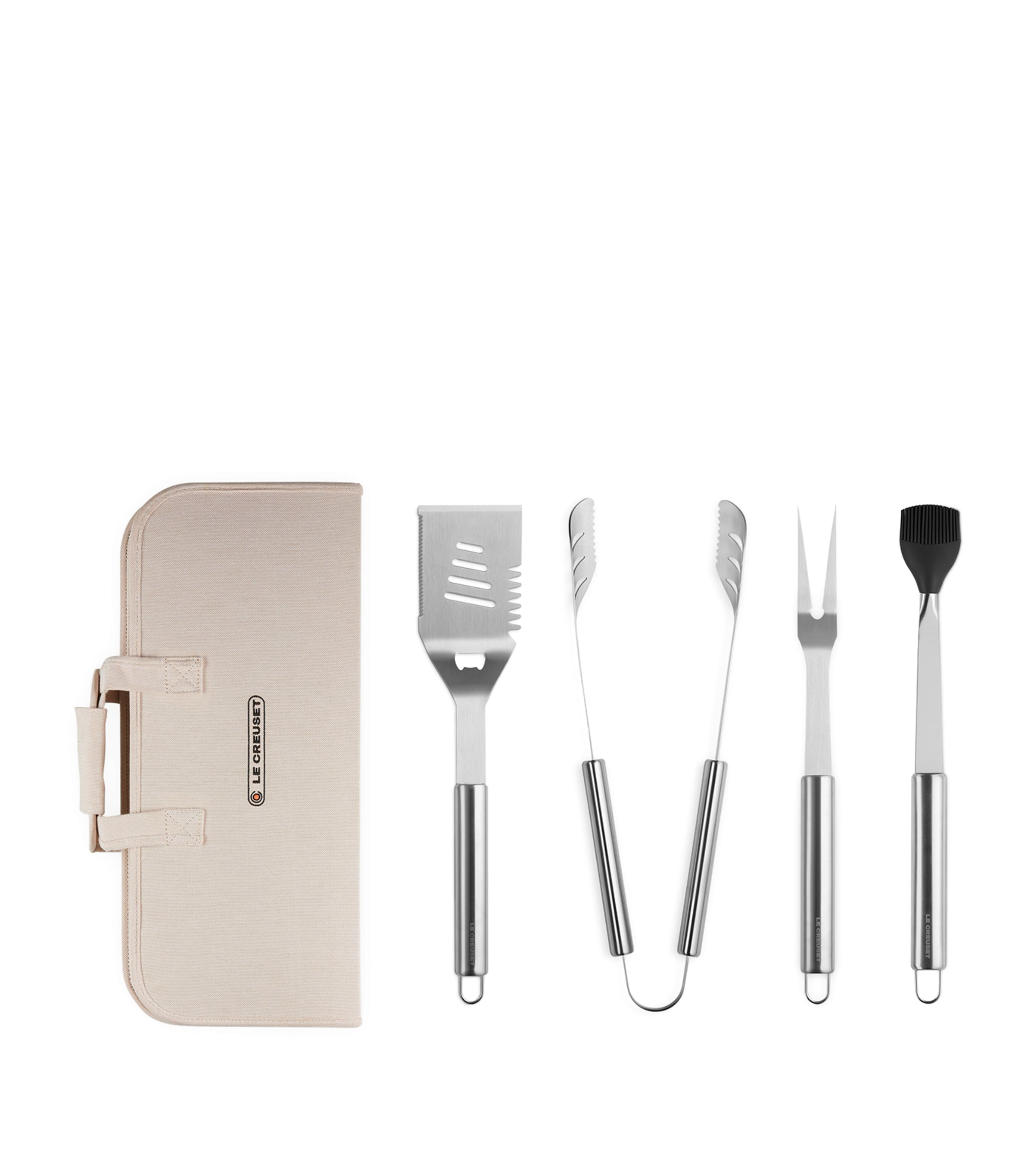 Le Creuset 4-Piece Stainless Steel BBQ Set and Case | Kitchenware | Utensils | Furniture | Garden Furniture | Designers | Le Creuset