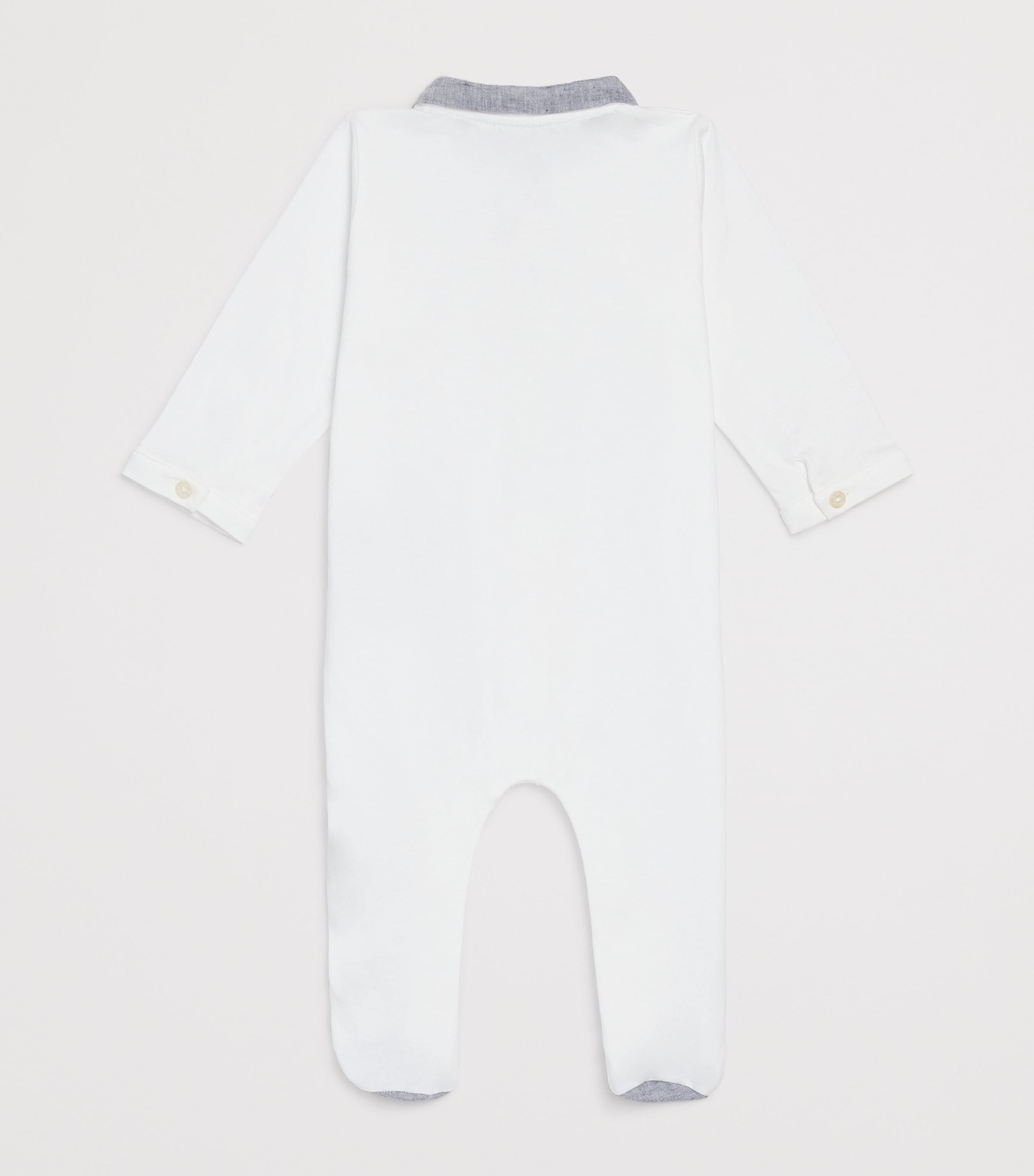 Cotton Logo All-In-One (0-24 Months) 50BLEU CHAMBRAY Image 2