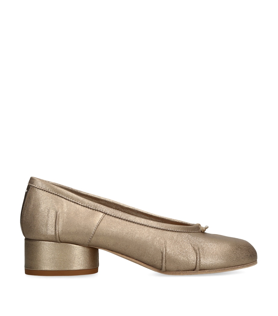 Metallic Leather Tabi Ballerina Pumps 30 GOLD COMB Image 1
