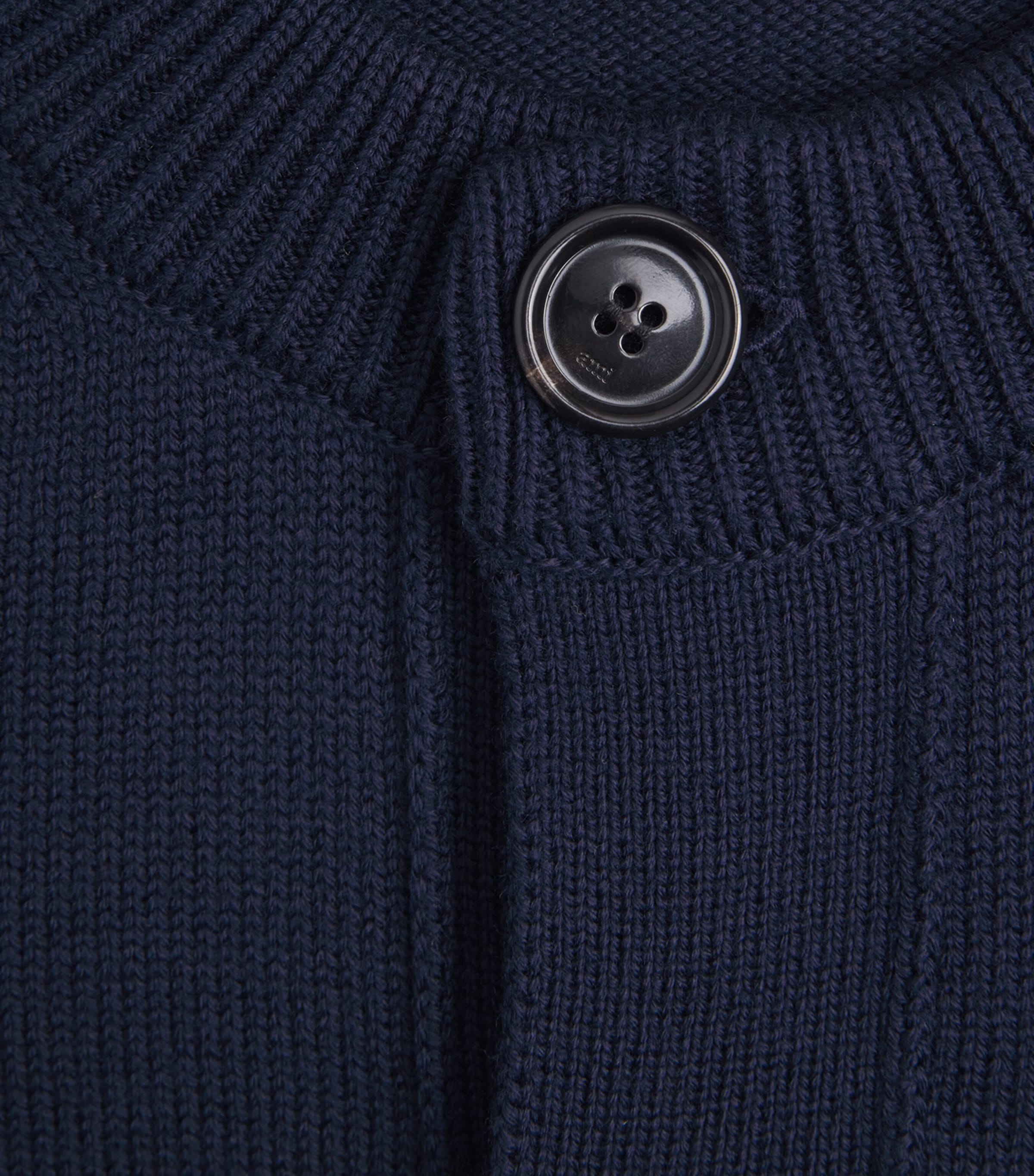 AMI Paris Mens Wool-Cotton Ami de Coeur Cardigan Encre/ecru Image 6
