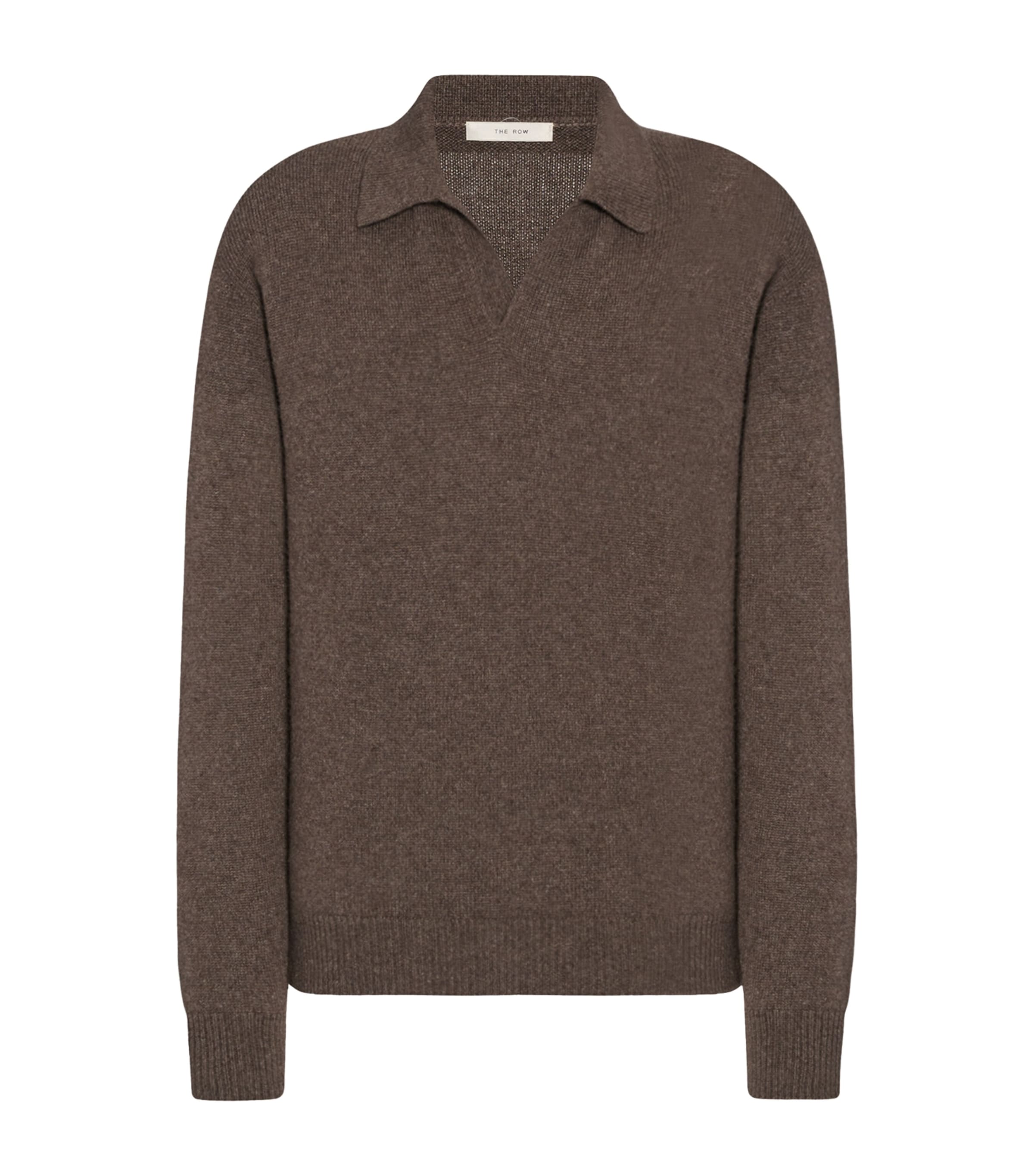Leach Cashmere Polo Sweater DARK SAND Image 1