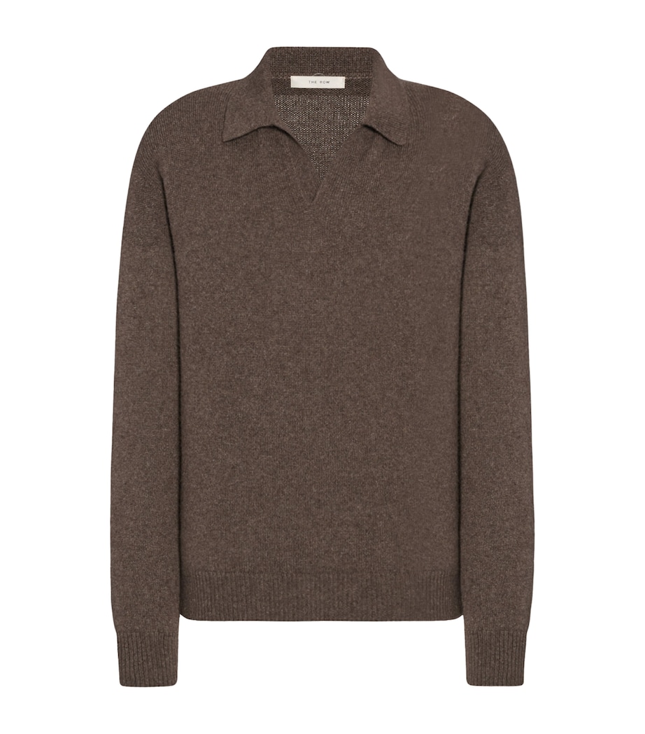 Leach Cashmere Polo Sweater DARK SAND Image 1