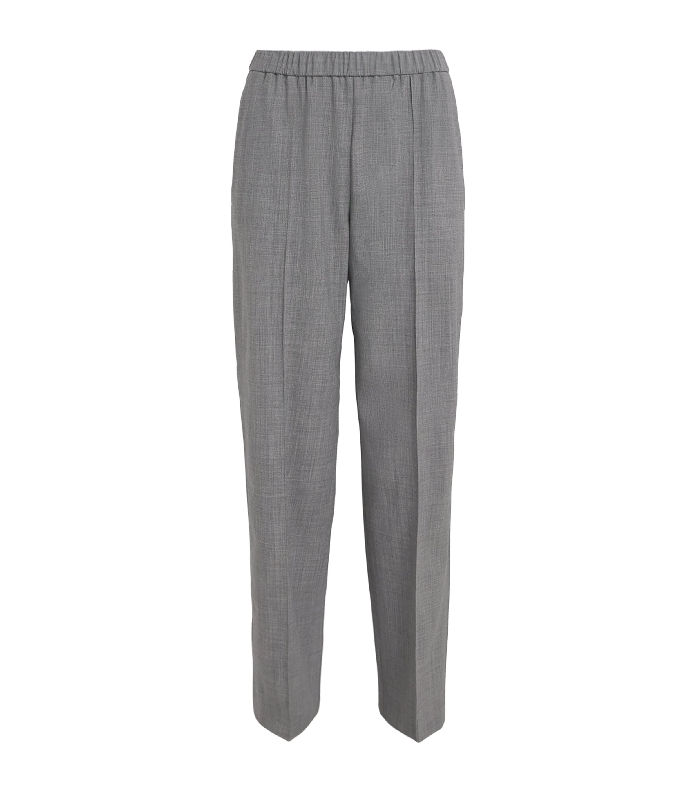 Fabiana Filippi Bistretch Wool Jogging Trousers With Filo Diamante In Gray