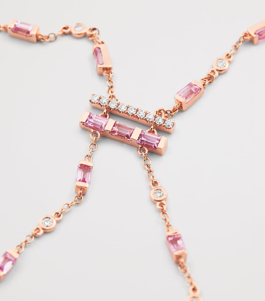 Rose Gold, Diamond and Sapphire Cascade Y Necklace ROSE GOLD Image 4