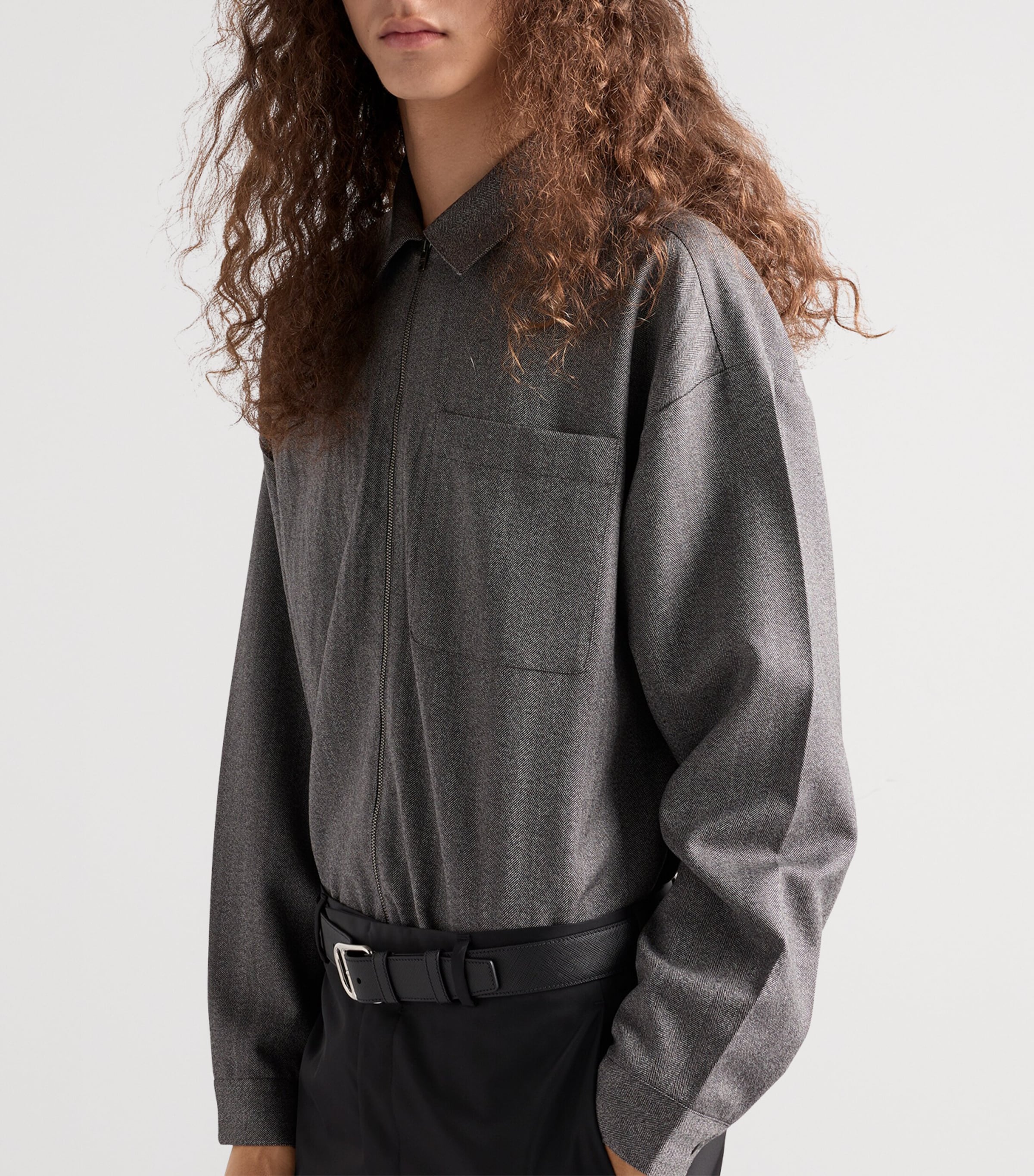 Wool Zippered Shirt F0031 Image 4