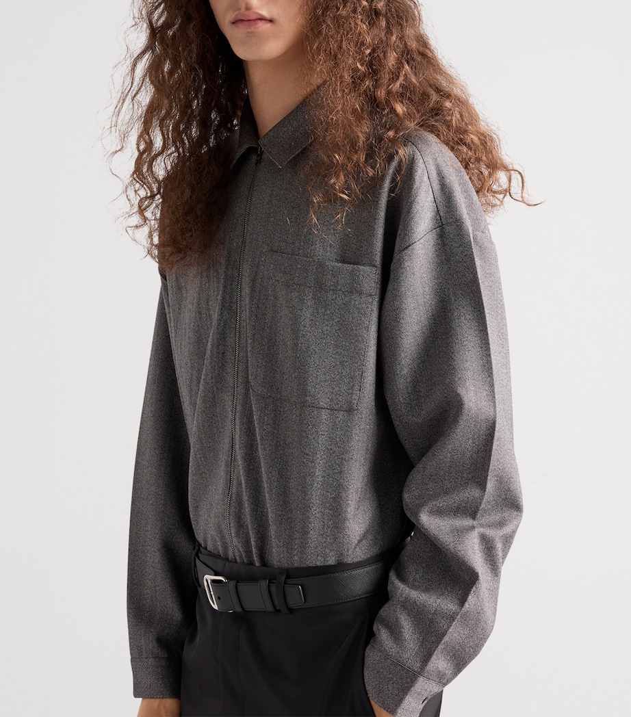 Wool Zippered Shirt F0031 Image 4
