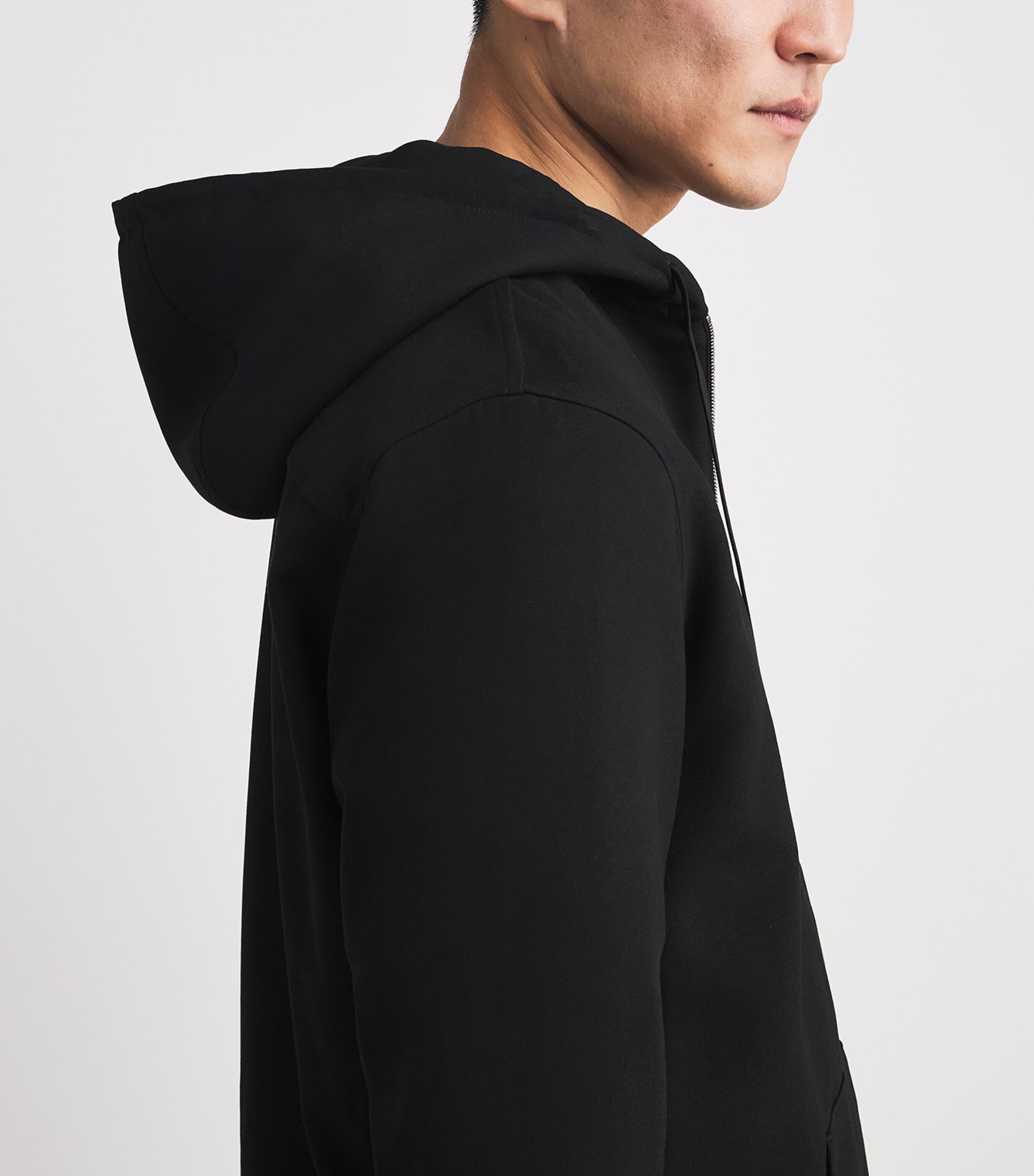 Zip-Up Hoodie BLACK Image 6