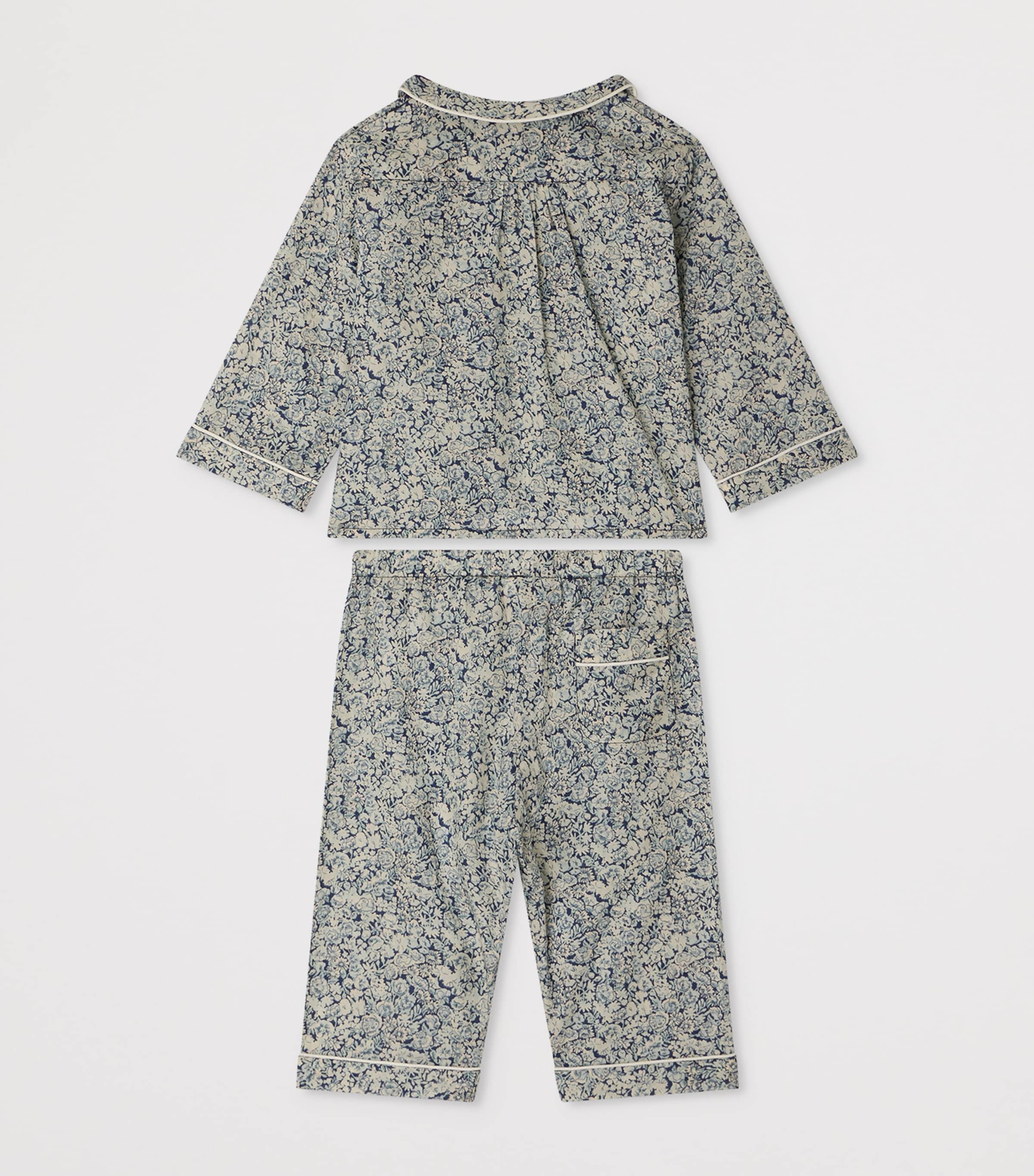 Bonpoint Organic Cotton Floral Pyjamas (6-18 Months) Fl Bleu De Prusse Image 2