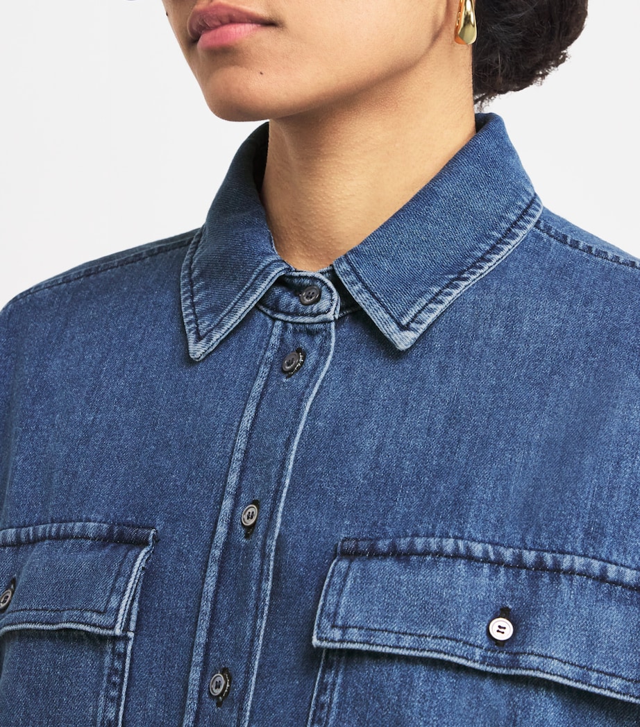 Denim Cropped Shirt NAVY Image 6