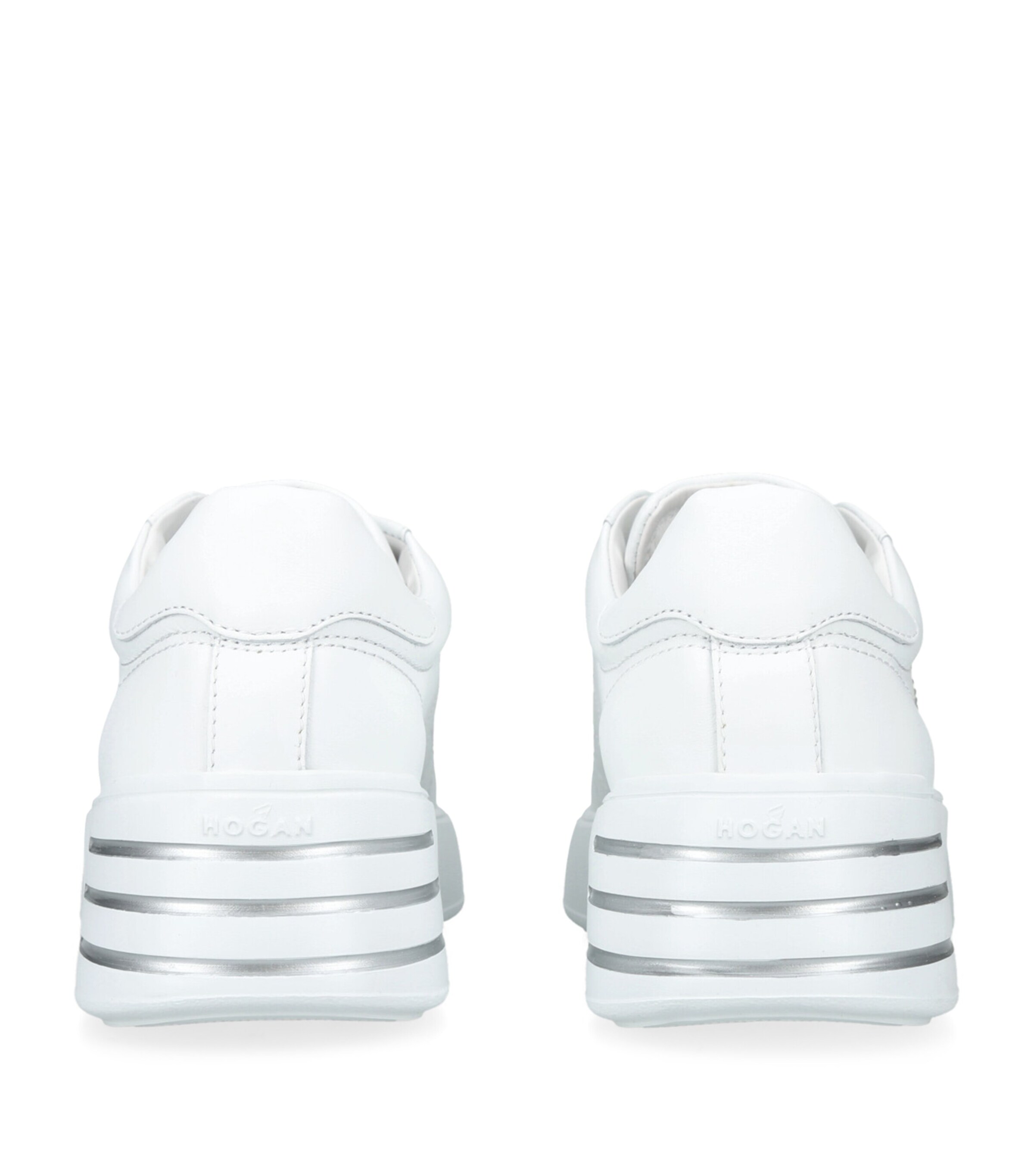 Hogan Leather Rebel Crystal-Embellished Sneakers White Image 2