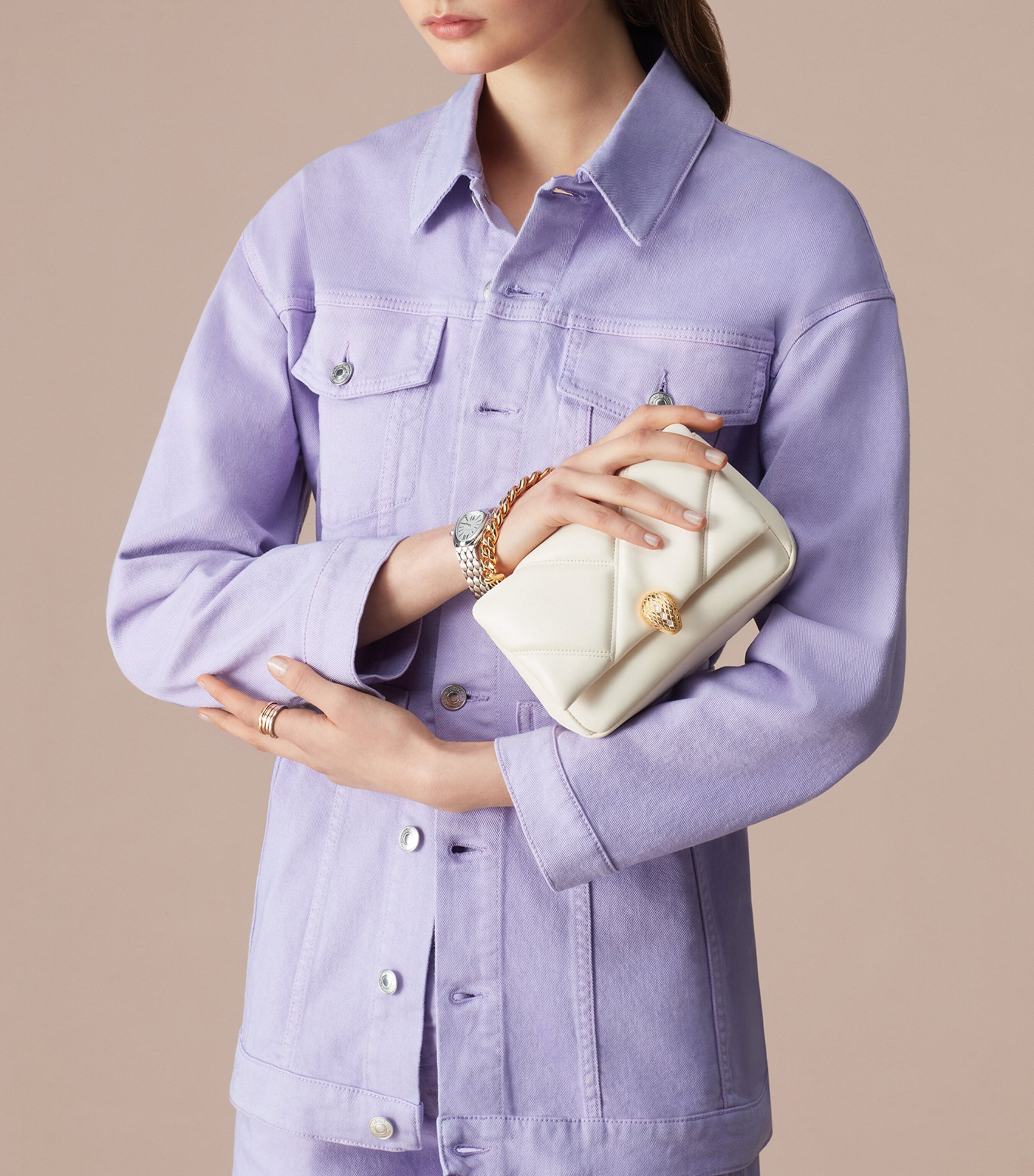 Mini Serpenti Cabochon Cross-Body Bag WHITE Image 2