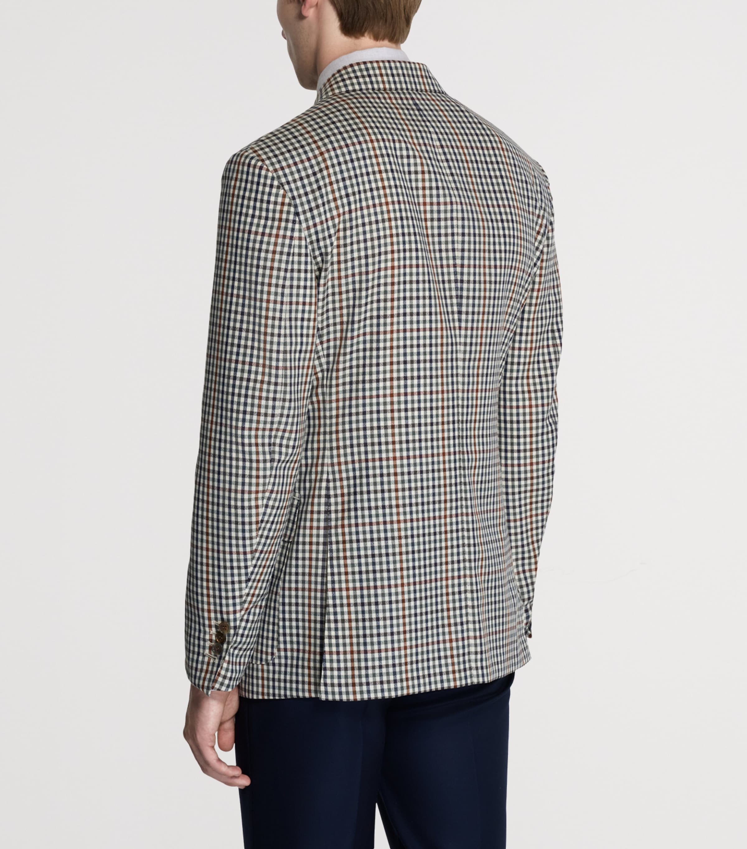 Wool Gingham Blazer 201BROWN Image 3