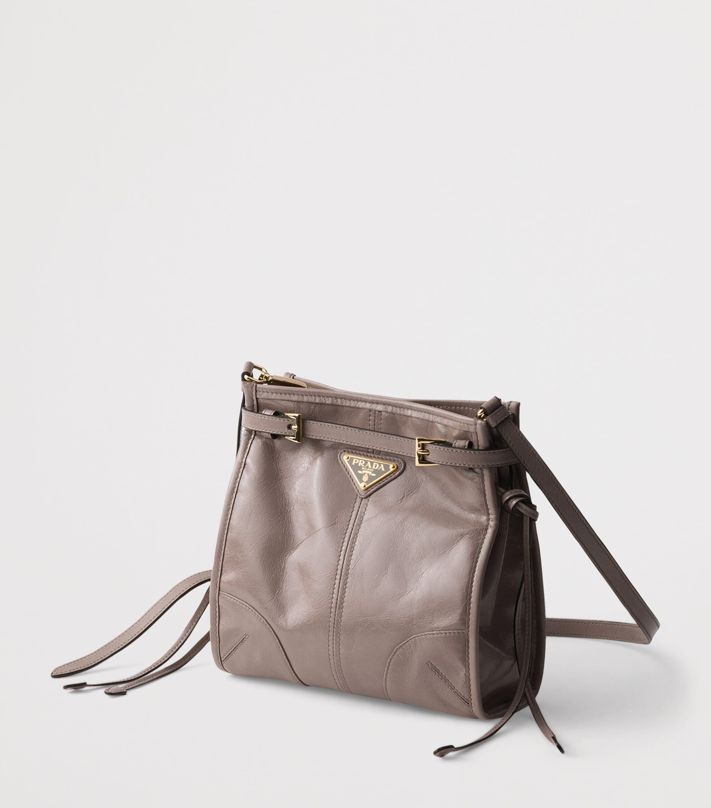 Prada Mini Leather Bonnie Shoulder Bag Grey Image 2