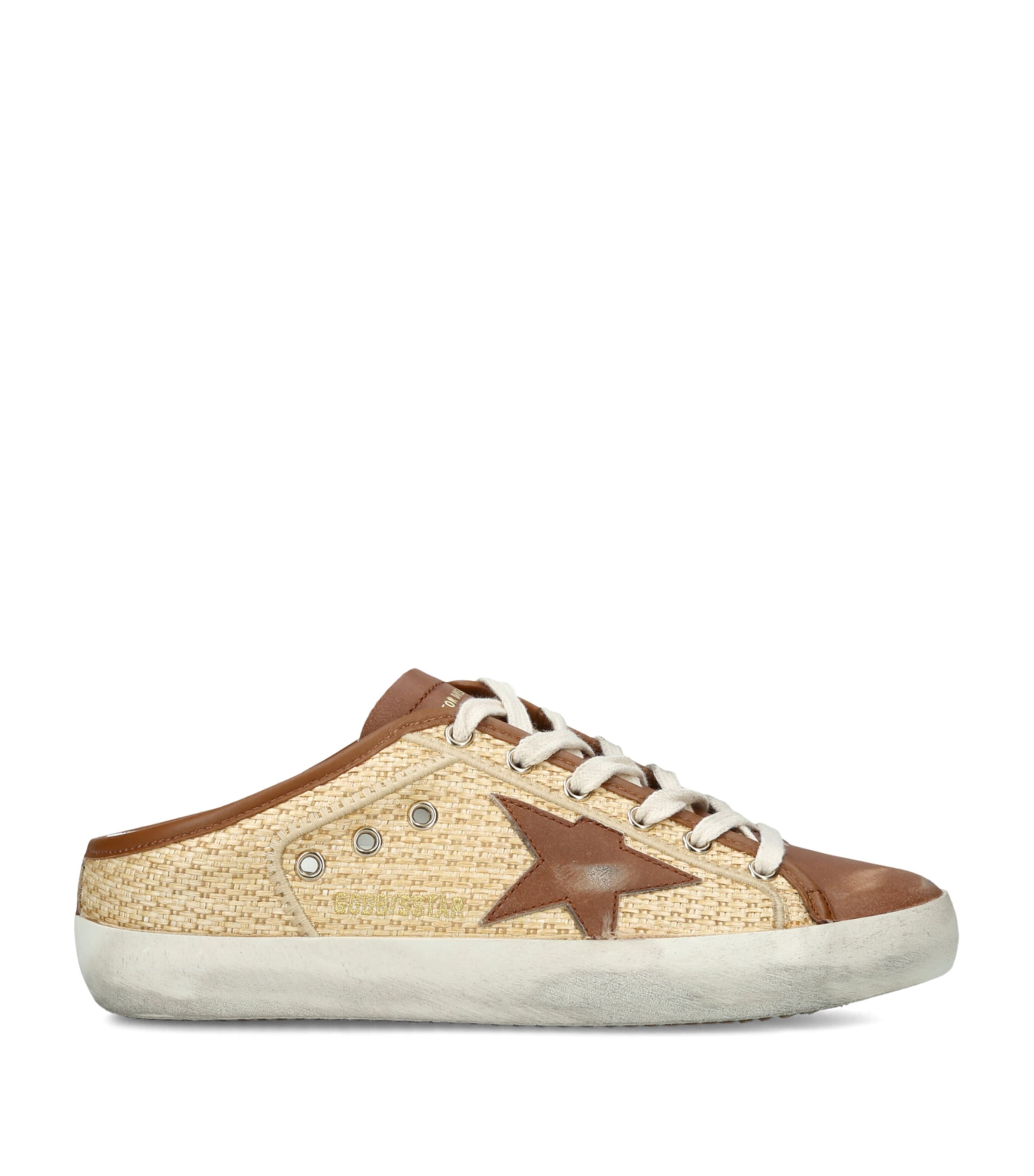 Golden Goose Raffia Super Star Sabot Sneakers Beige Comb Image 1