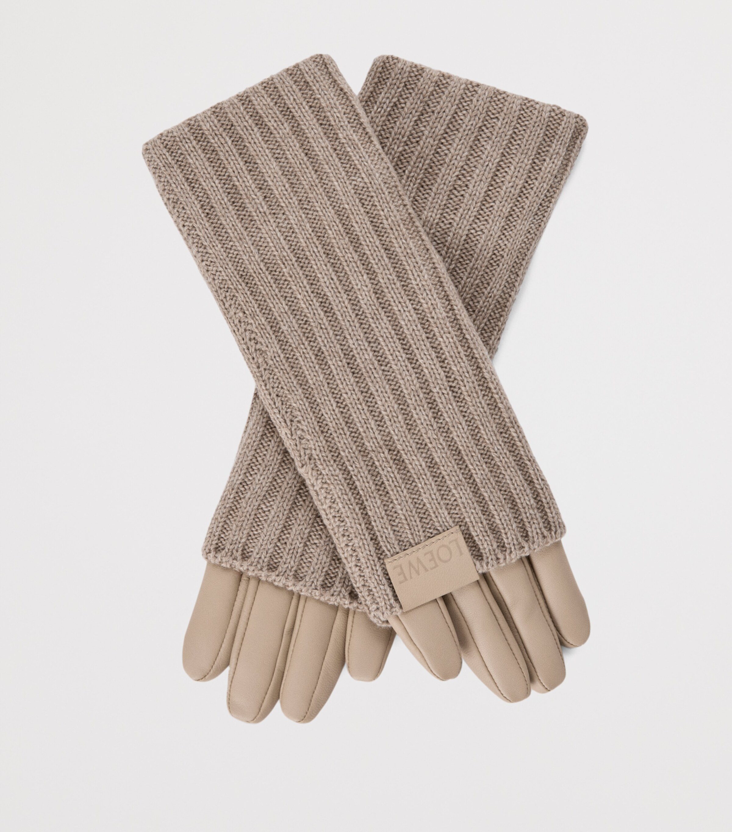 LOEWE Cashmere-Leather Gloves Sand Image 2