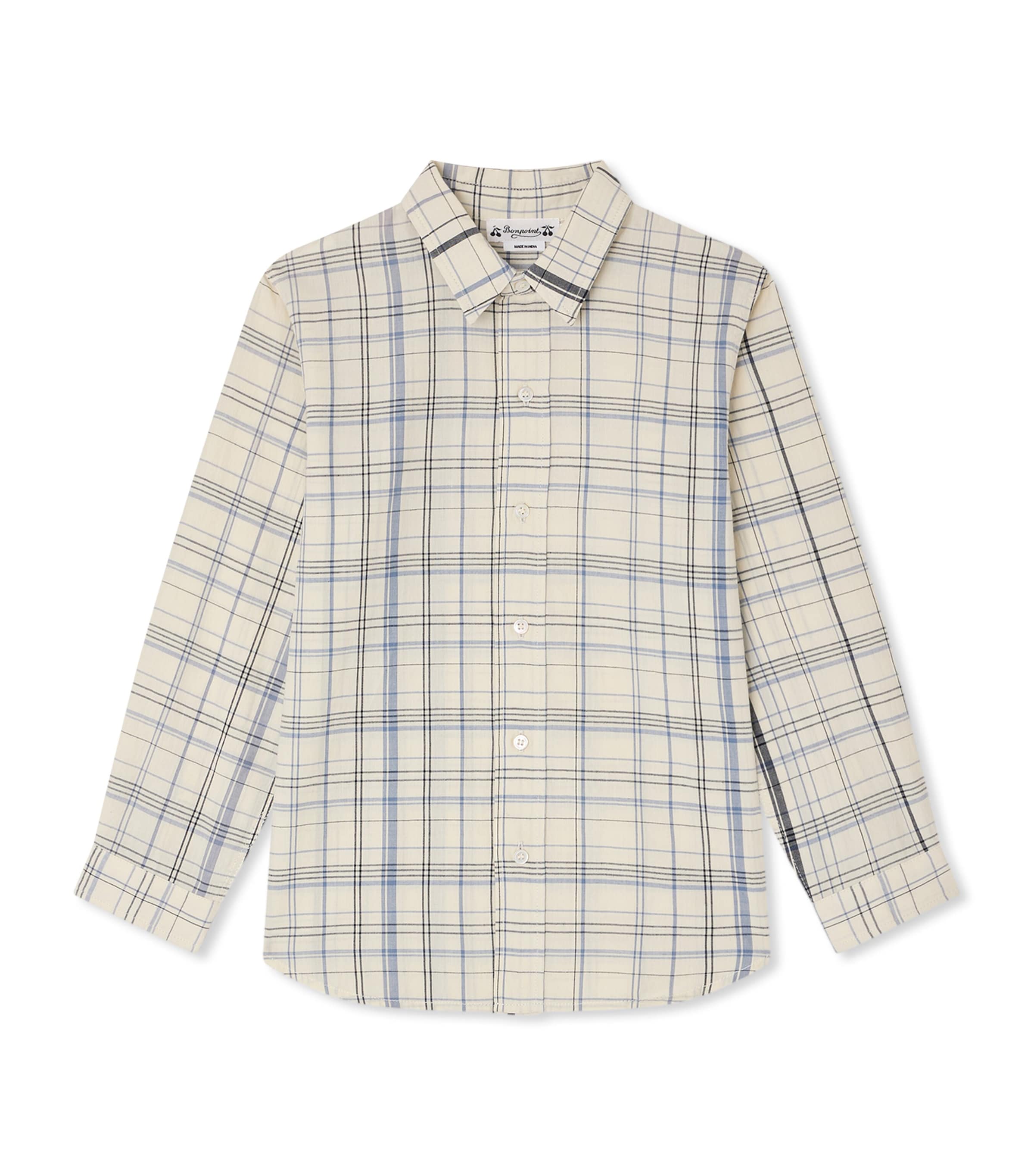Cotton Check Shirt (10-14 Years) CA BLEU Image 1