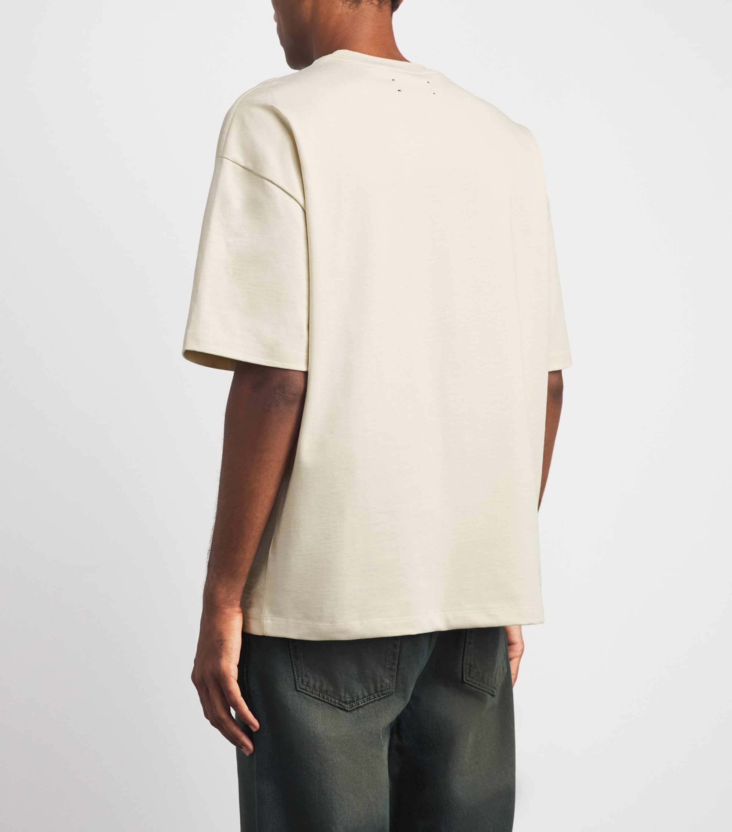 AMIRI Mens Cotton Smoking Wolf T-Shirt Alabaster Image 5