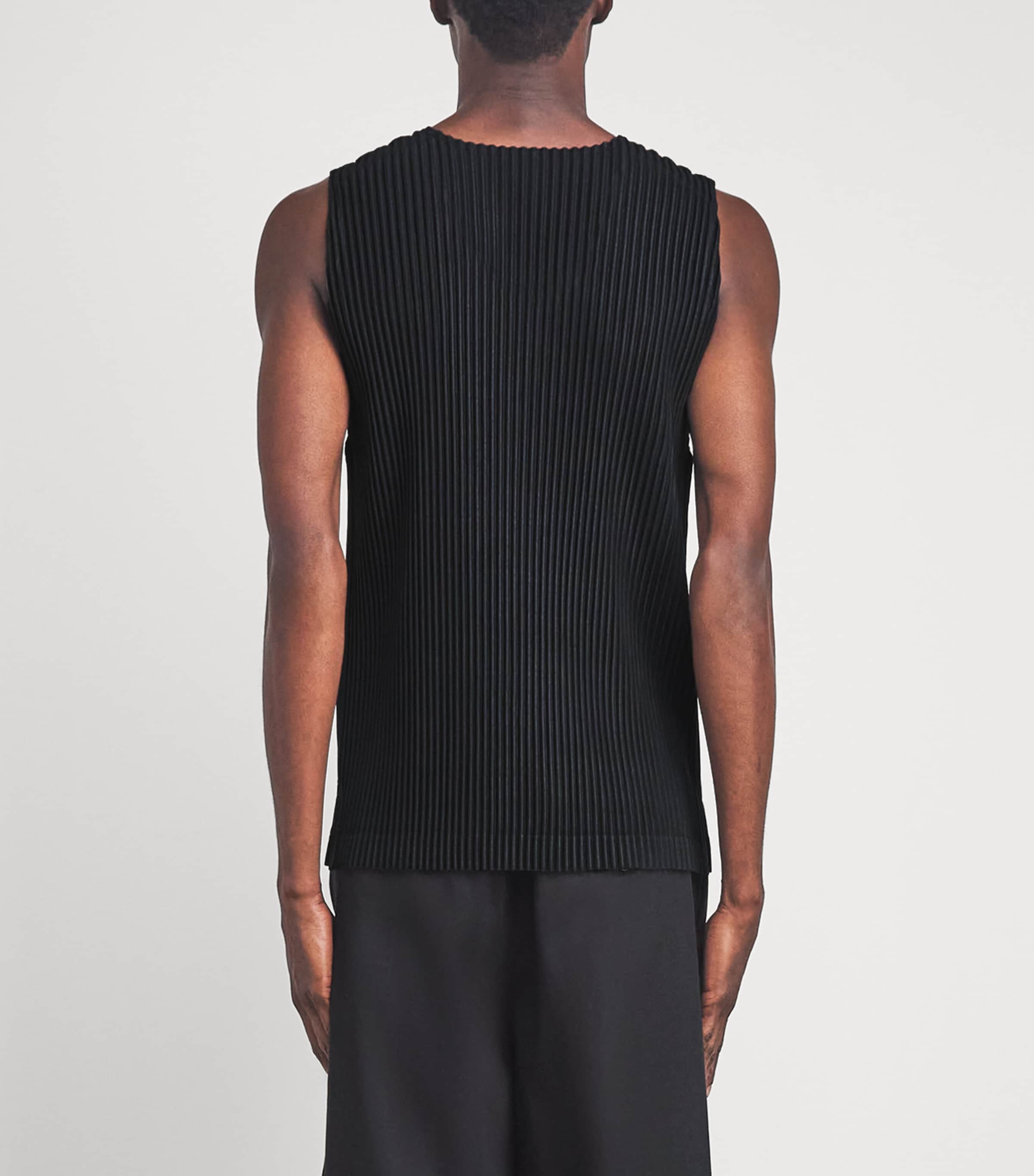 Homme Plissé Issey Miyake Mens Pleated Vest Black Image 5