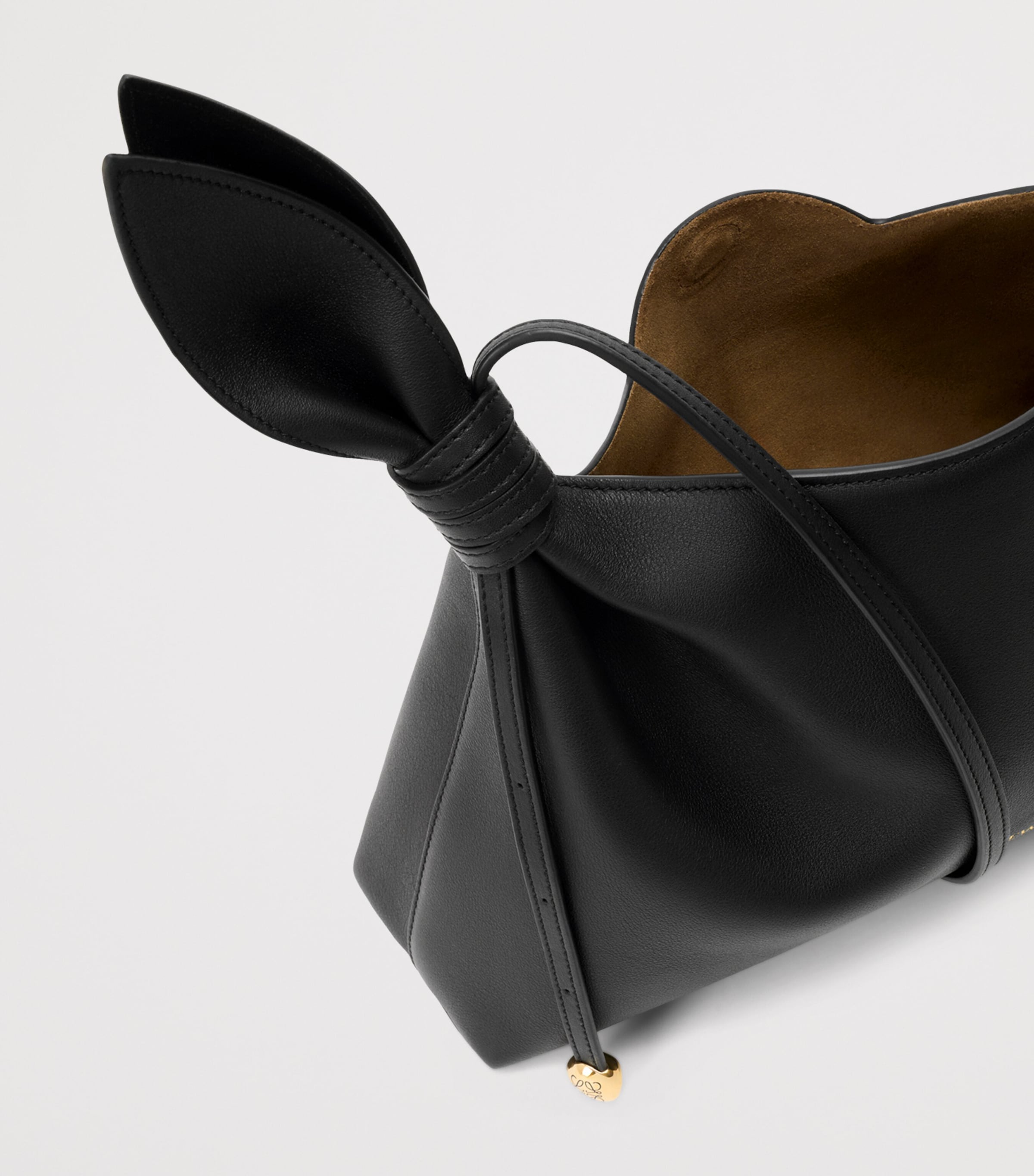 LOEWE Medium Leather Scarf Shoulder Bag Black Image 7