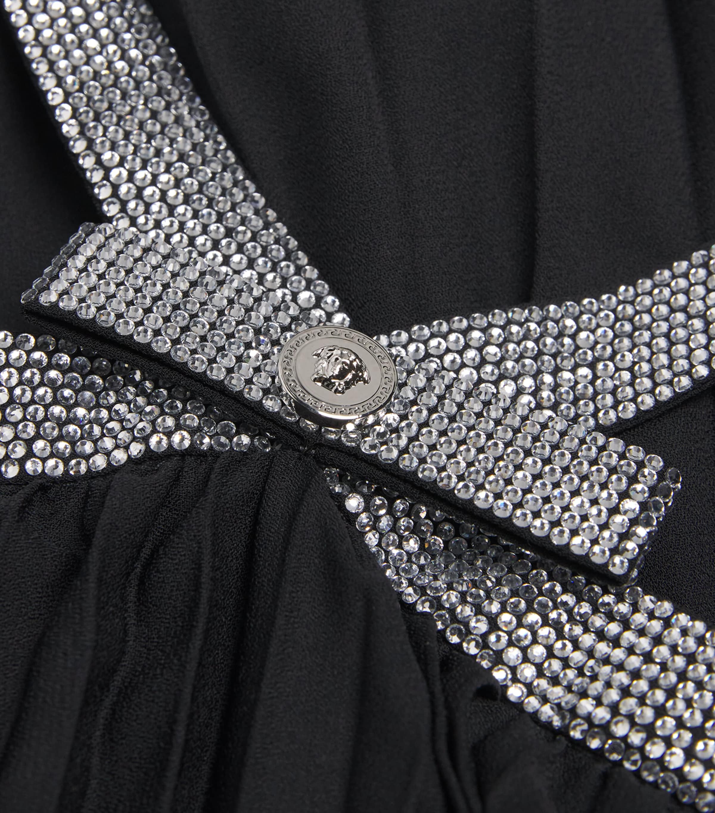 Crystal-Strap Pleated Dress (6-14 Years) 2B300-BLACK+CRYSTAL Image 3